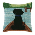 Periwinkle - Pillows Hooked Pillow - Black Lab