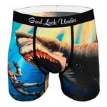 Good Luck Socks Men's Shark Boxer Brief Underwear