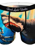 Good Luck Socks Men's Shark Boxer Brief Underwear