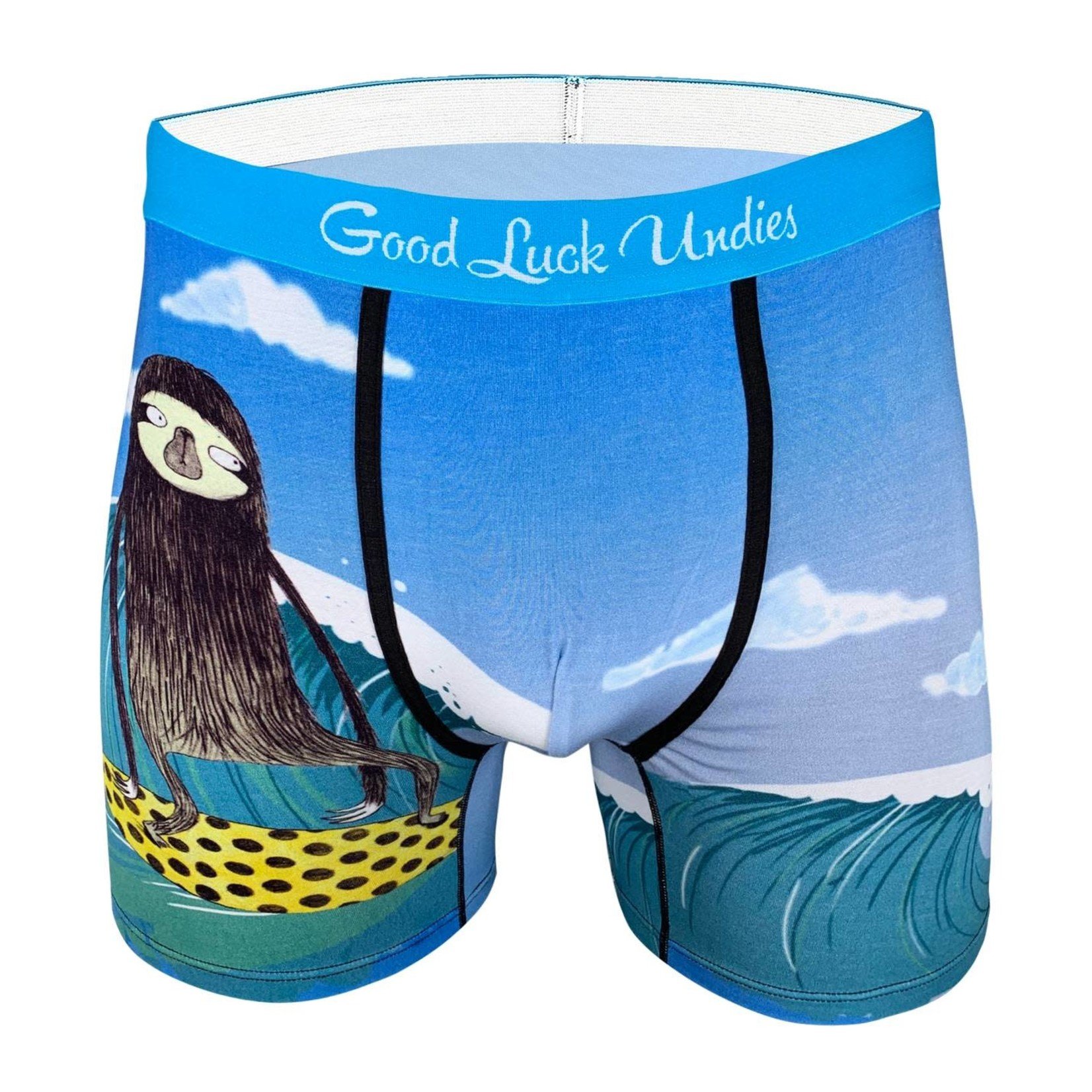 Surfing Sloth Men's Boxer Briefs by Good Luck Undies - The Periwinkle Shoppe