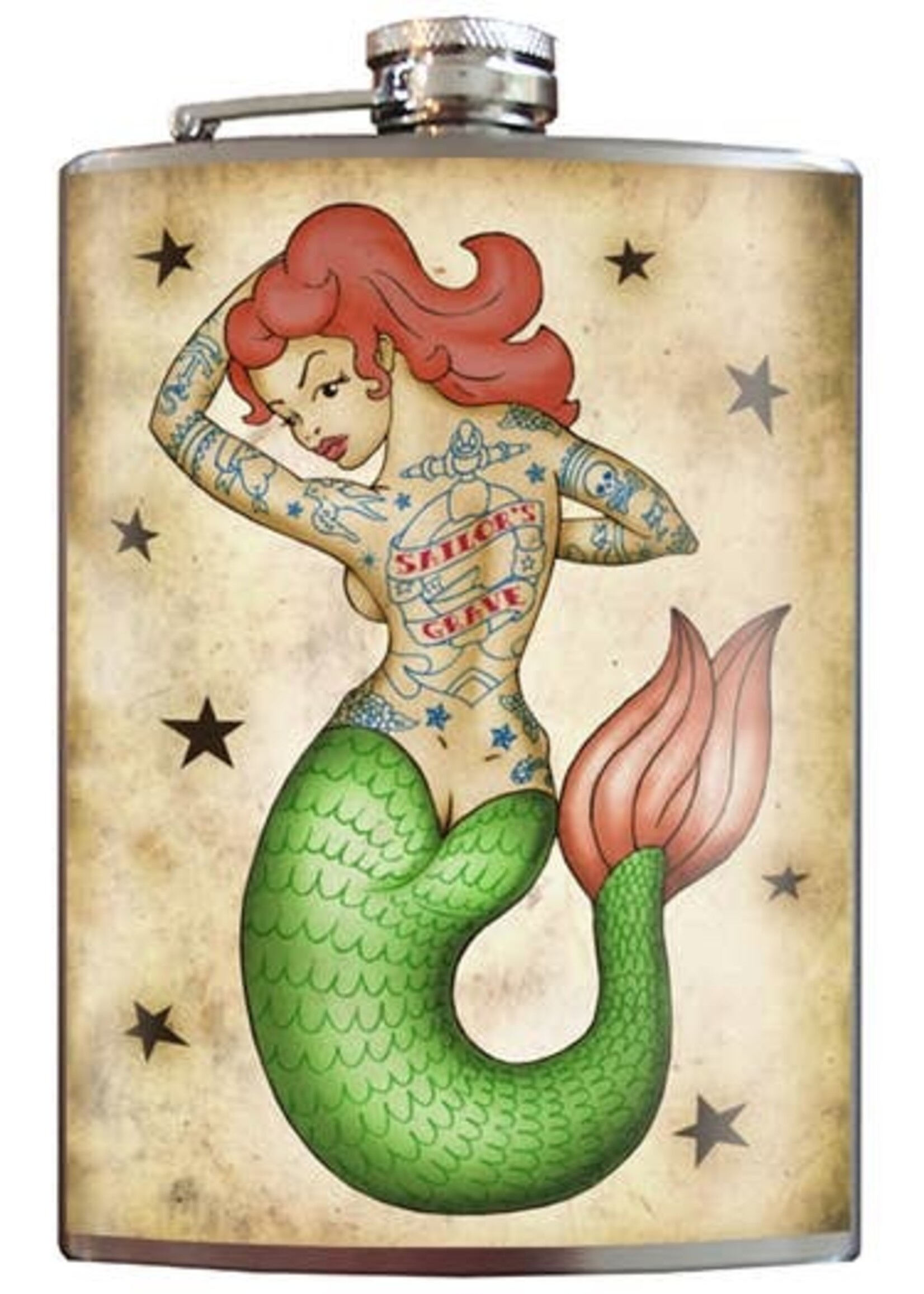 Tattoo Mermaid Flask