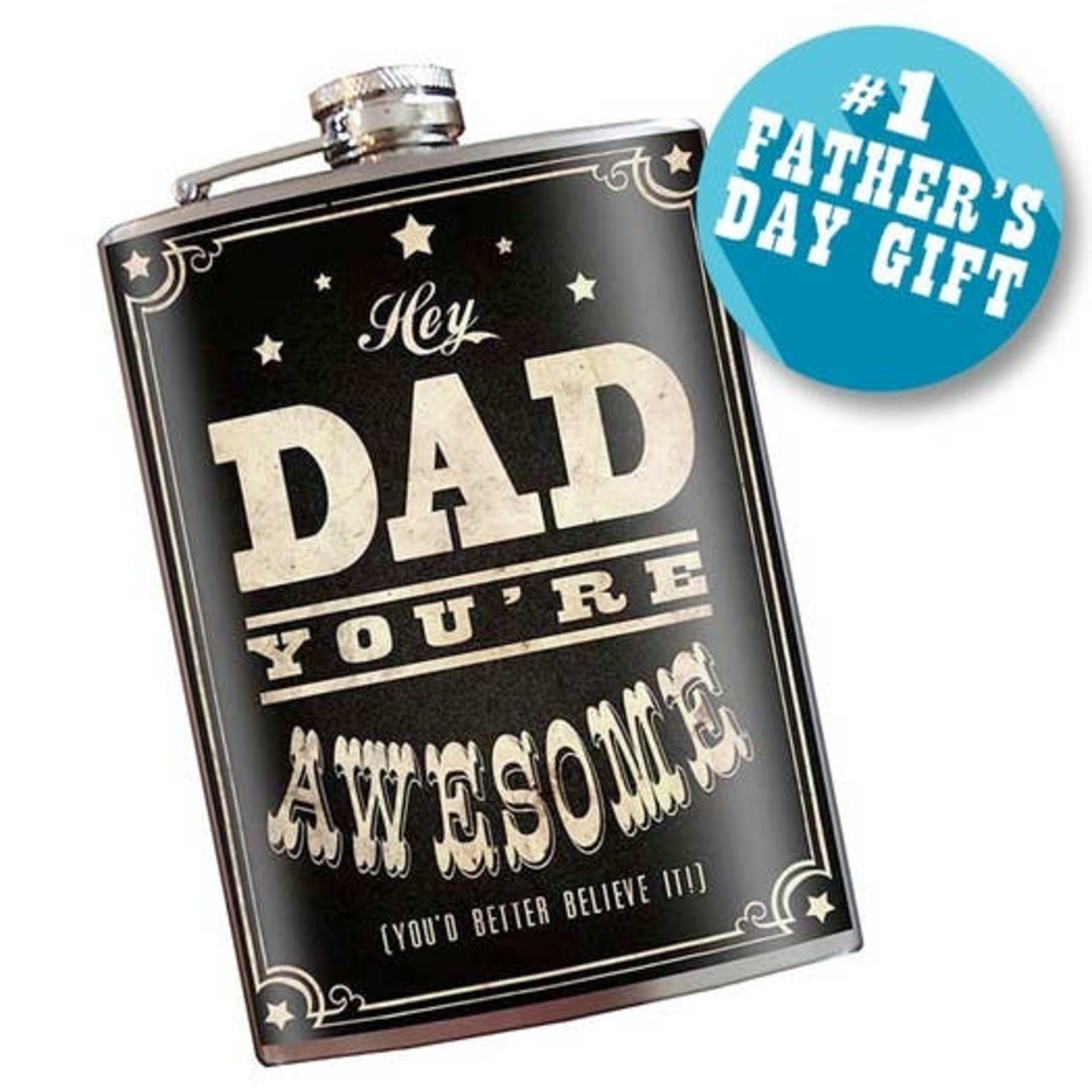 Trixie & Milo Awesome Dad Flask