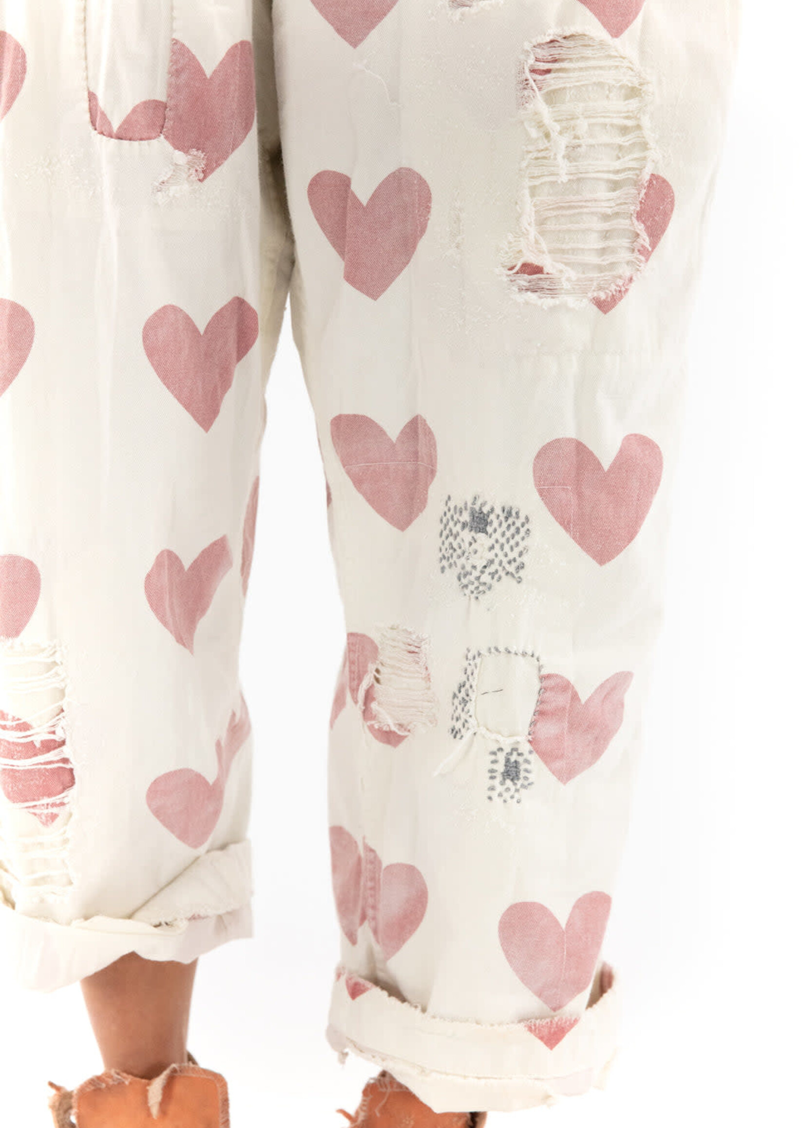 Magnolia Pearl Magnolia Pearl Love Applique Overalls 033