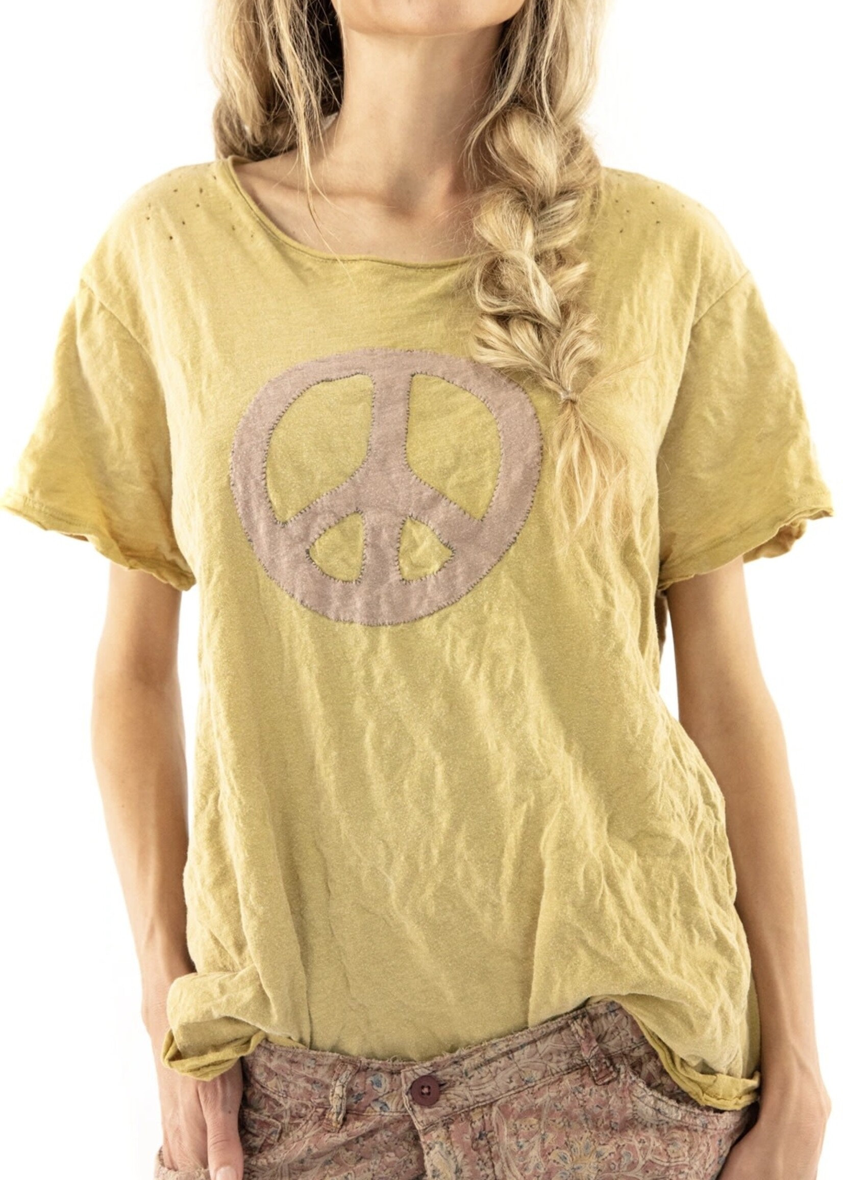 Magnolia Pearl Magnolia Pearl Peace Applique Tee 1108