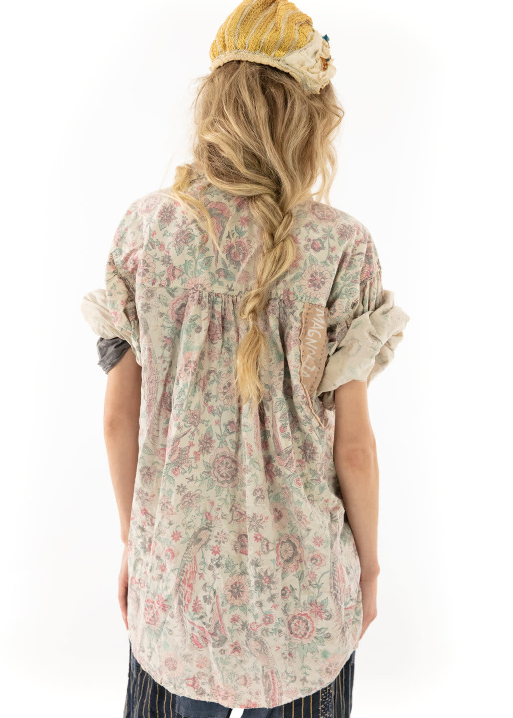 Magnolia Pearl Blockprint Tora Shirt Acanthus Sun Top 1123