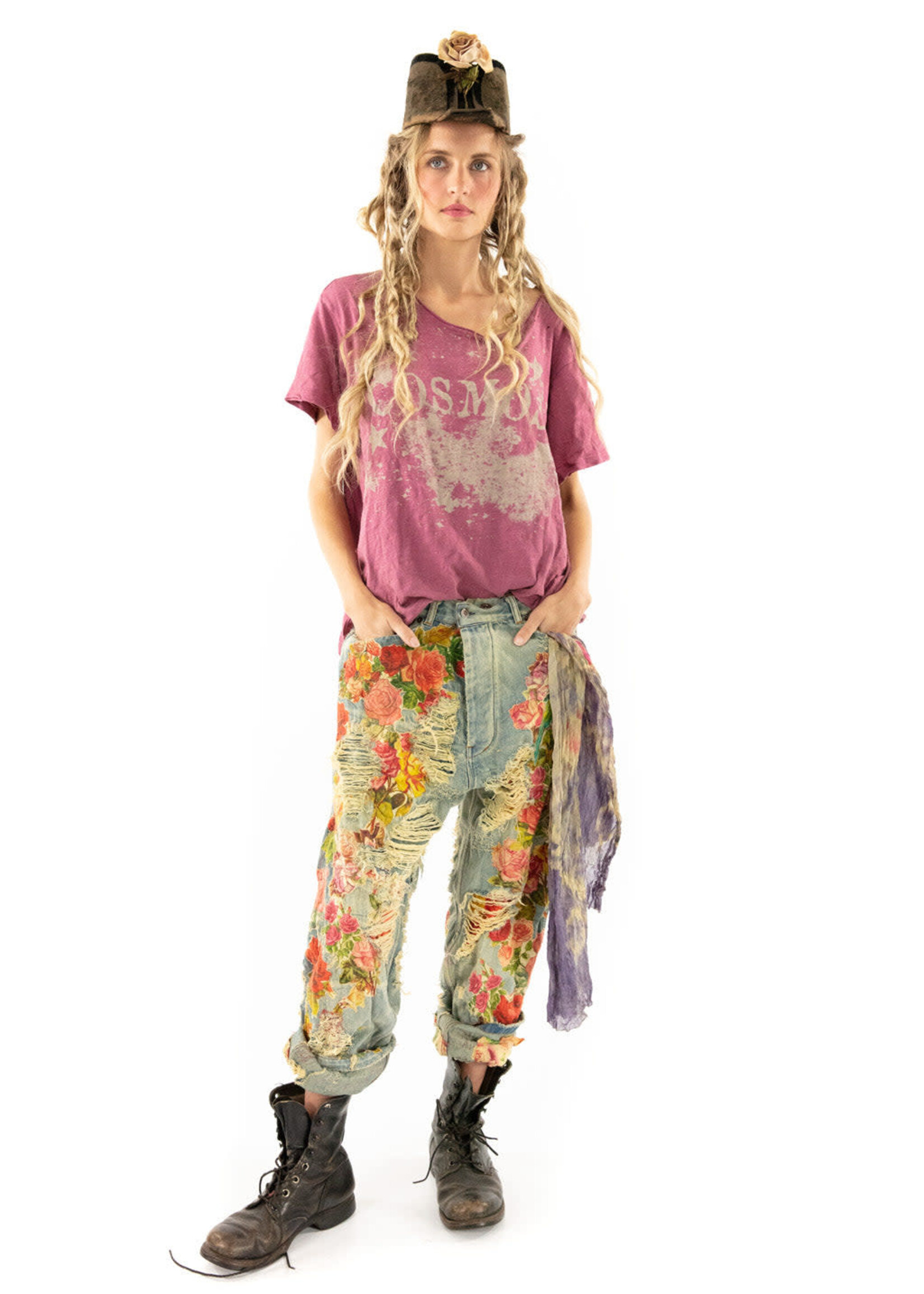 Magnolia Pearl Cosmos T, Boyfriend Cut Merlot 363