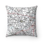 Periwinkle - Souvenir Tyler East Texas Map Pillow