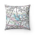 Periwinkle - Souvenir Lake Fork East Texas Map Pillow