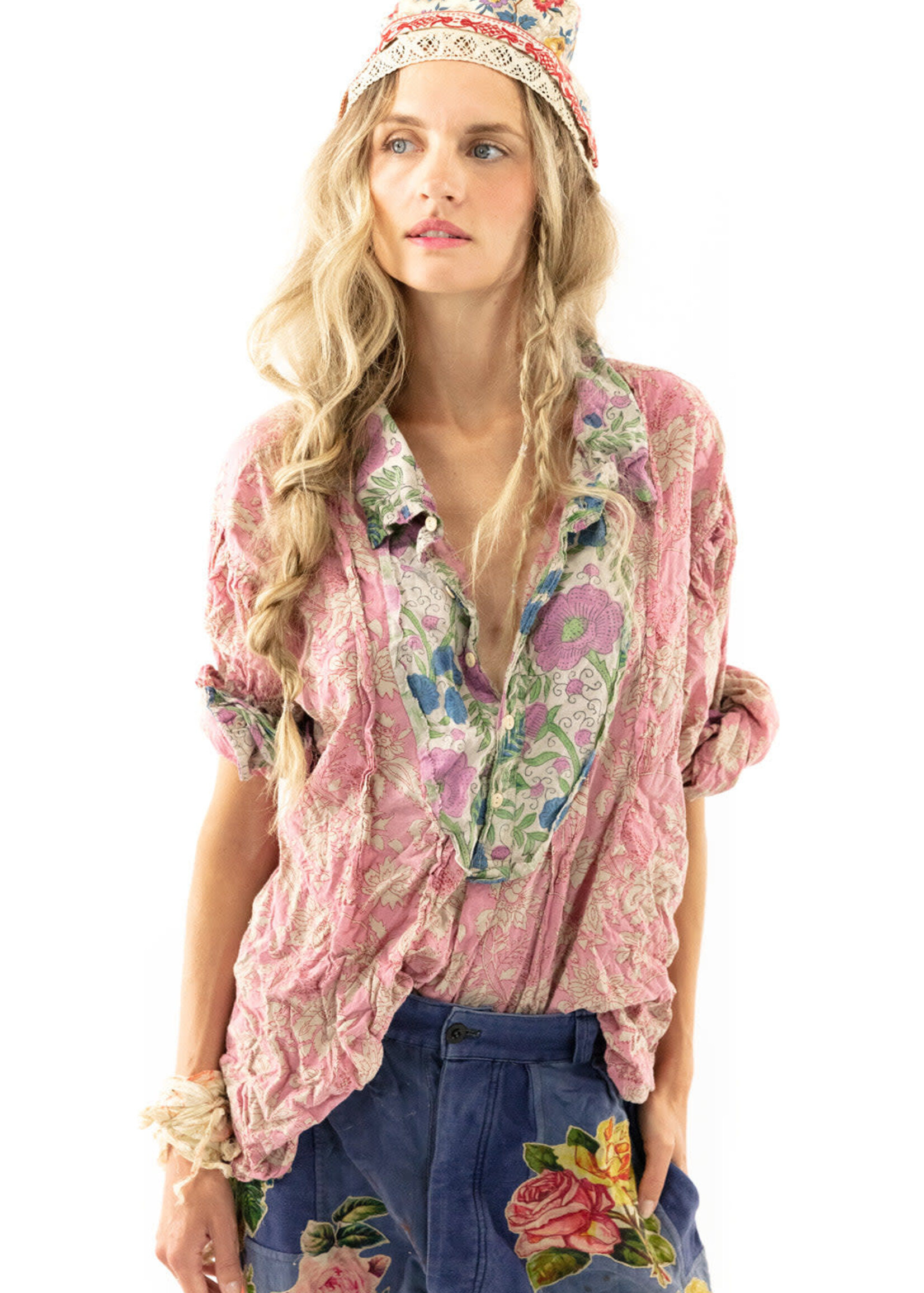 Magnolia Pearl Blockprint Tora Shirt Pere Top 1144