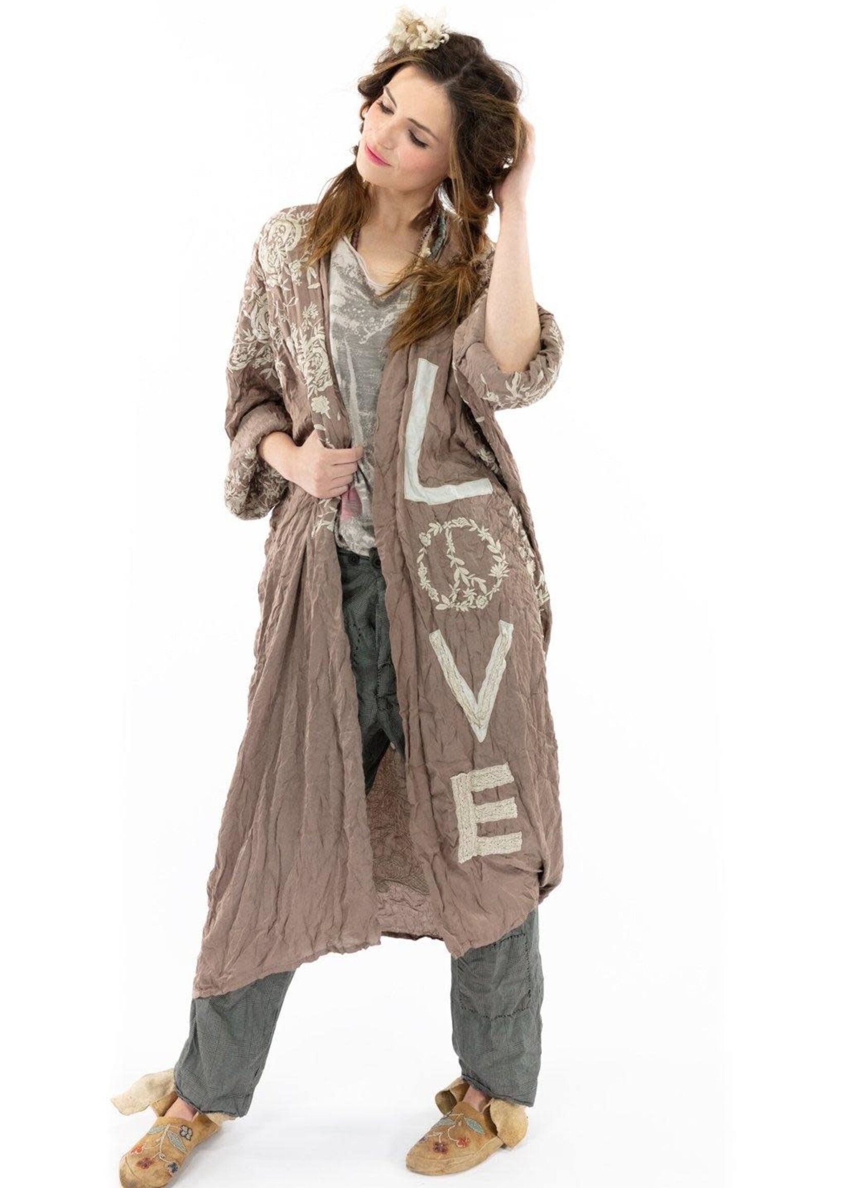 Magnolia Pearl Applique Blessed Kimono Clay Jacket 505