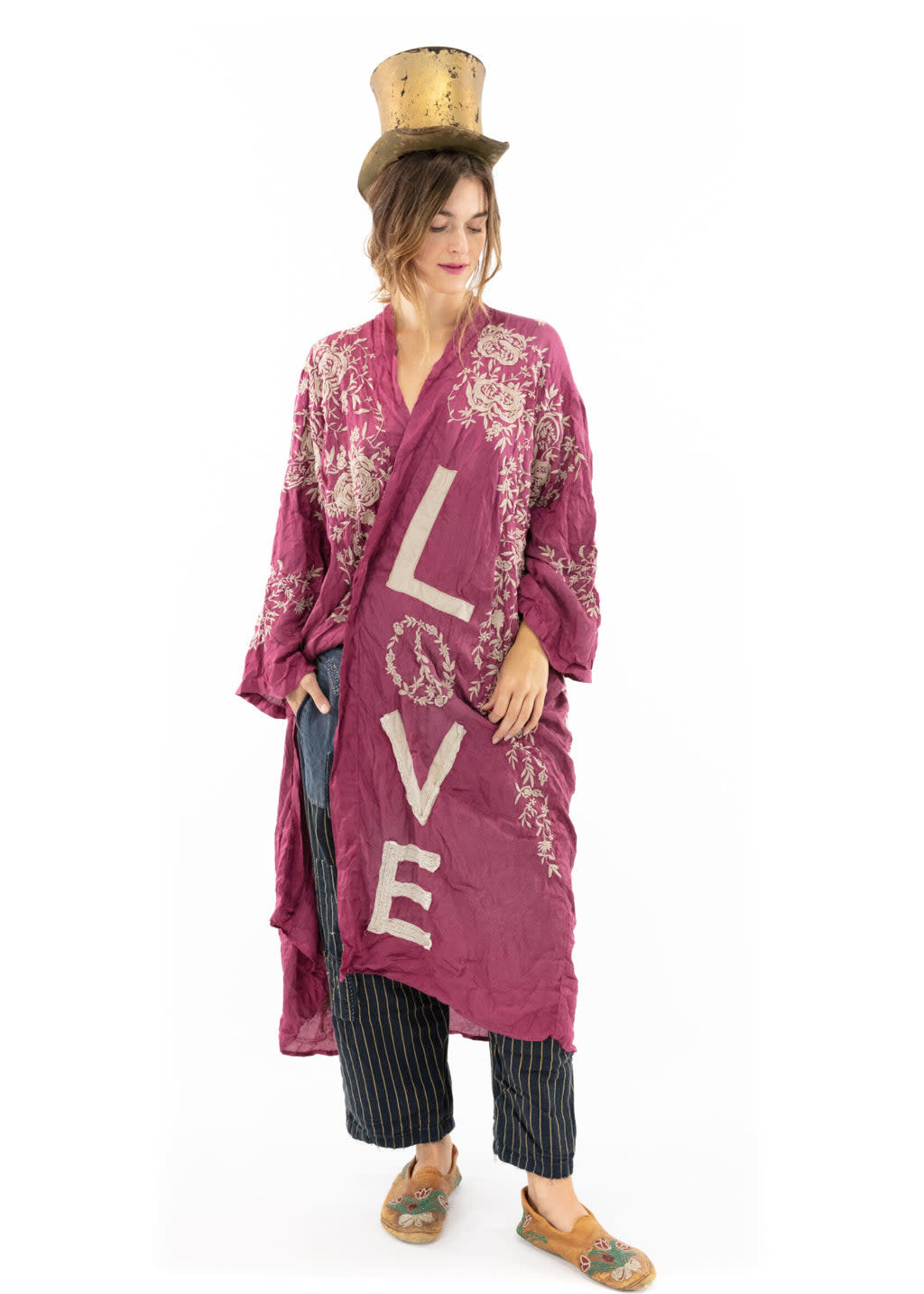 Magnolia Pearl Applique Blessed Kimono Hibiscus Jacket 505