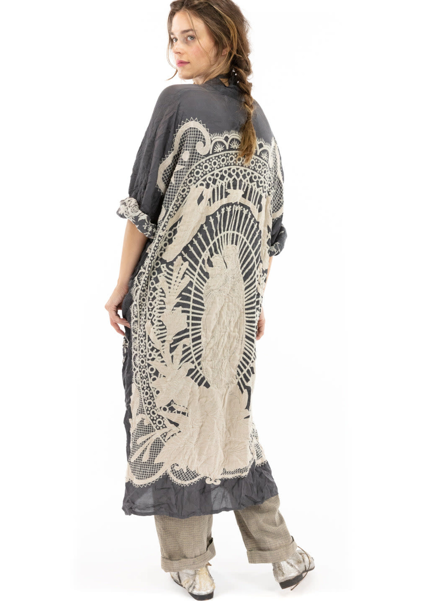 Magnolia Pearl Applique Blessed Kimono Midnight Jacket 505