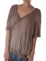 Magnolia Pearl Origami Wrap Blouse Top484 Clay