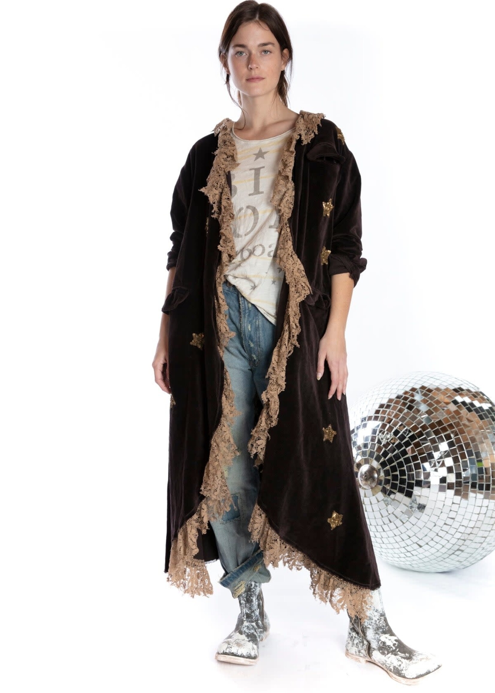Magnolia Pearl Velvet Sequtar Applique Em Jacket 461 rooted
