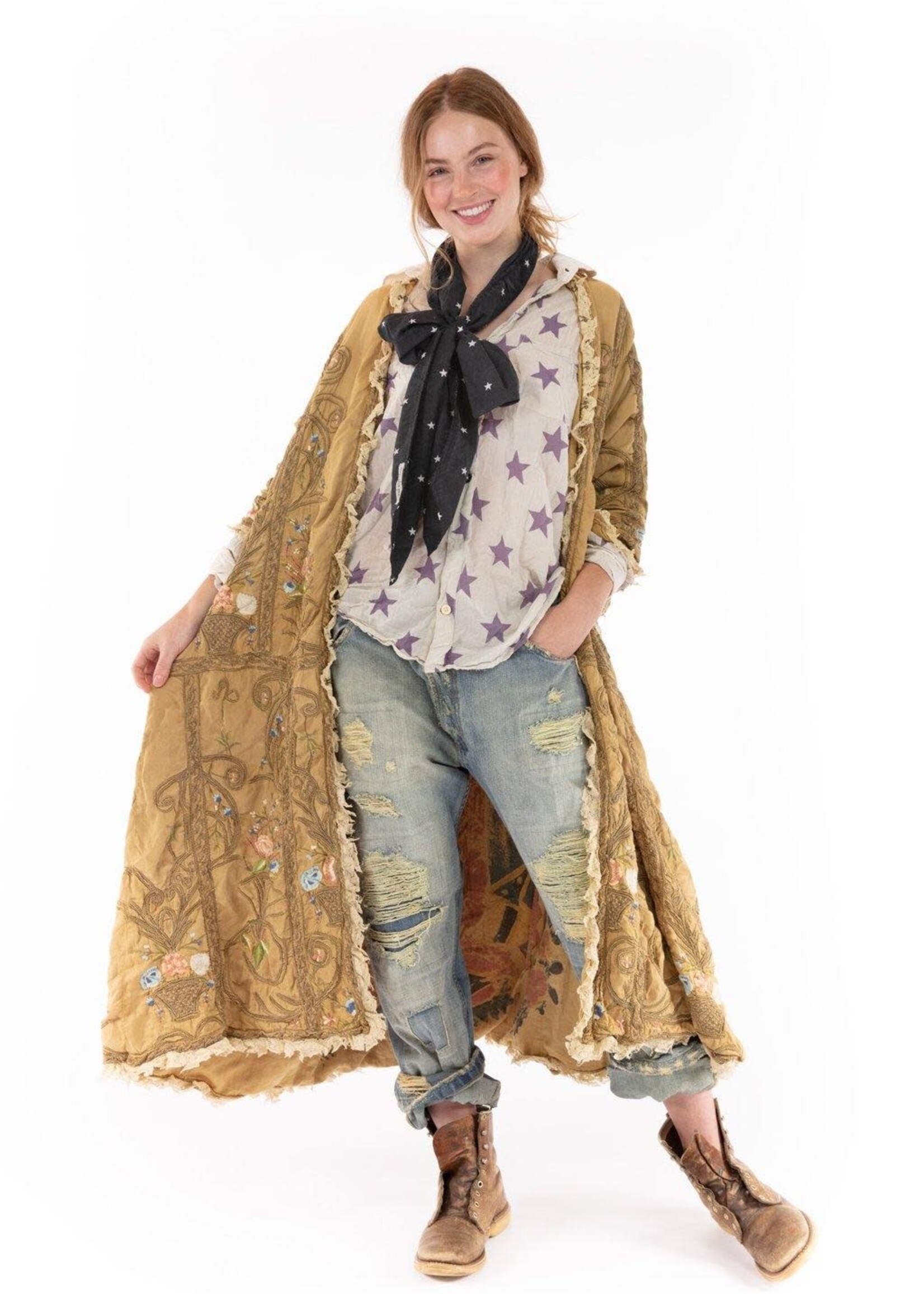 Magnolia Pearl Embroidered OLeary Coat jacket 471 baltic amber