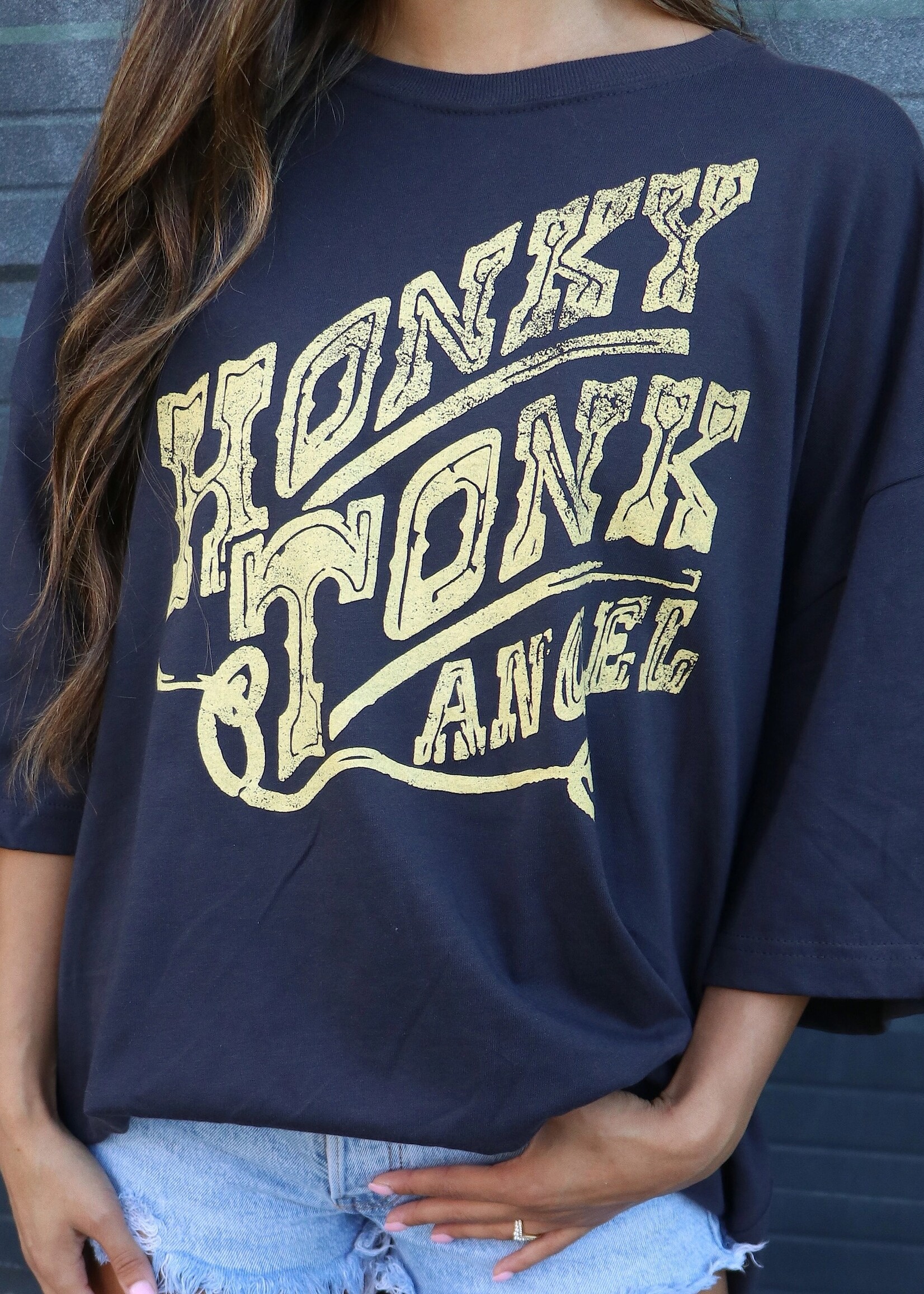 Livy Lu Honky Tonk Angel Tshirt O/S #50-TPS