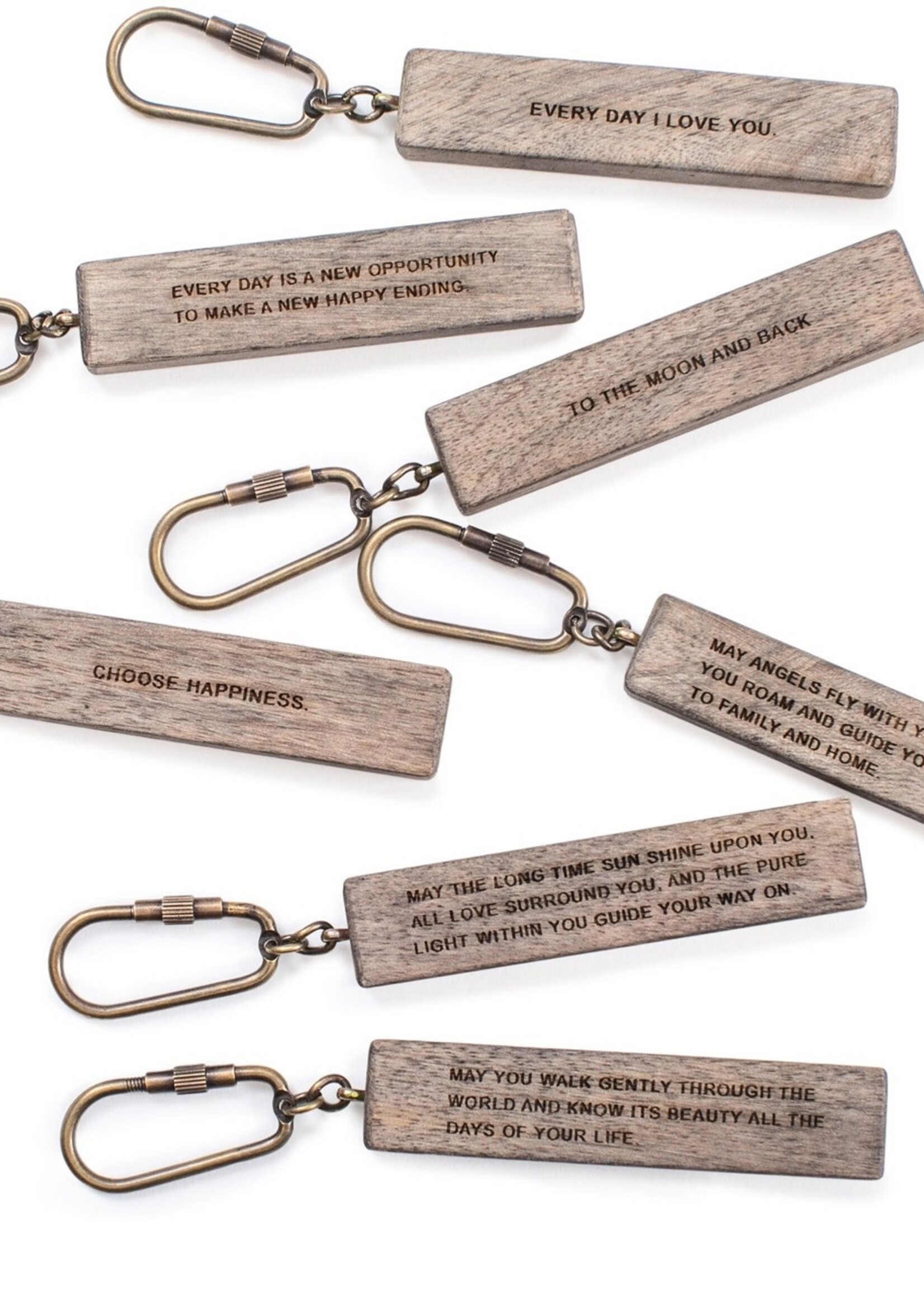 Sugarboo & Co. Sugarboo & Co Wood Quote Keychain