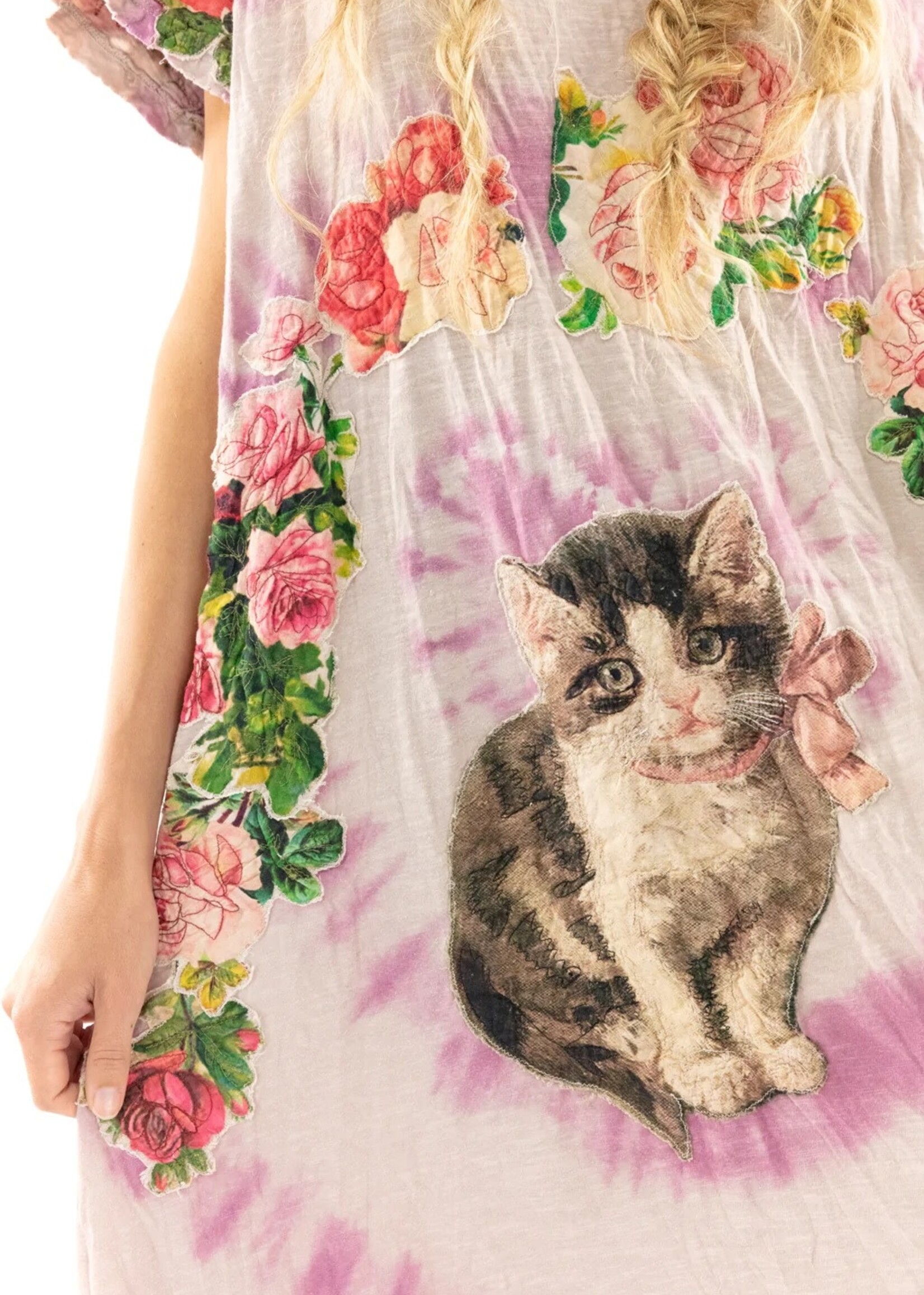 Magnolia Pearl Magnolia Pearl Tie Dye Applique Tee Dress 835 Juniper