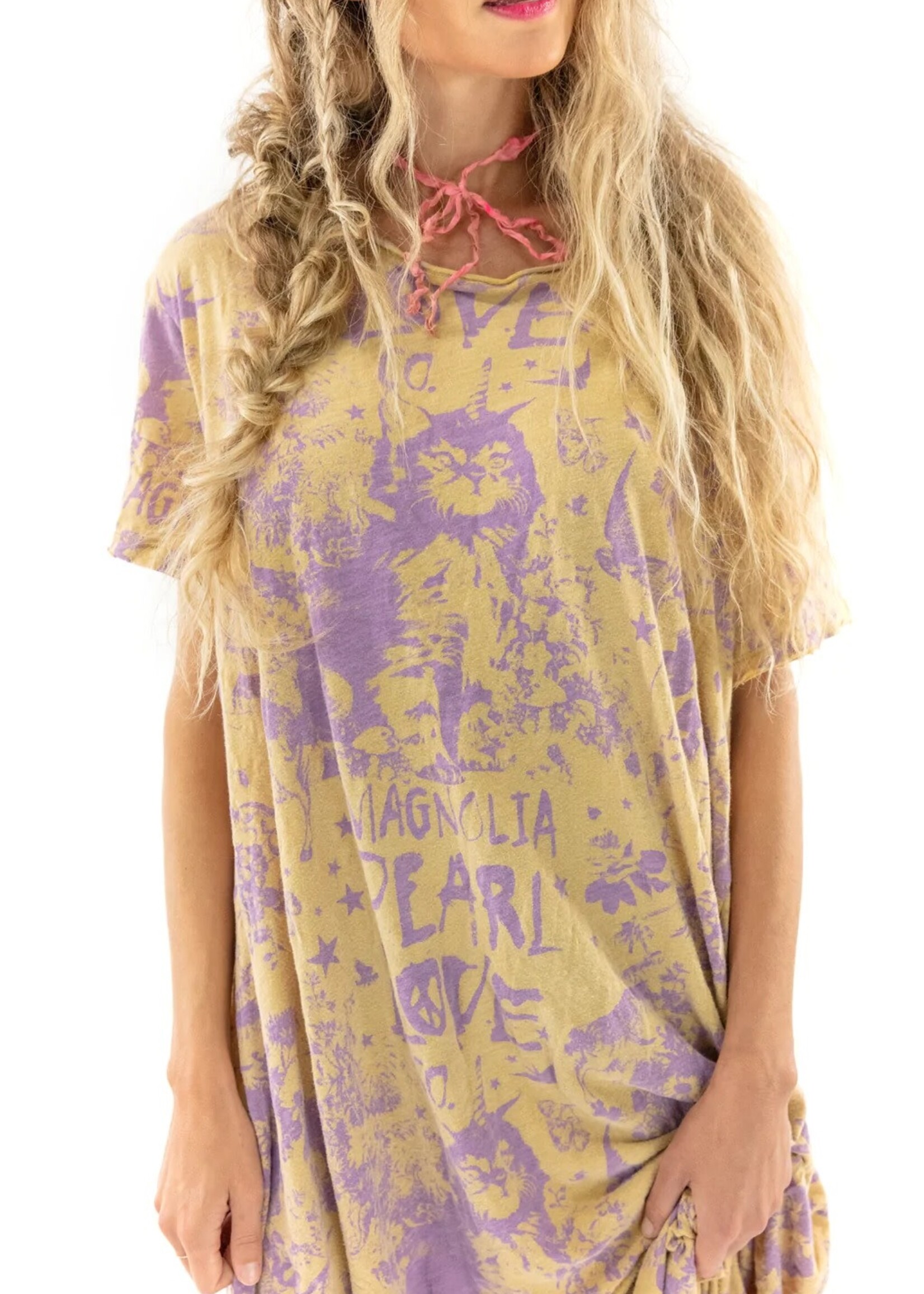 Magnolia Pearl Magnolia Pearl MP Love Co. Unicat Tee Dress 875 Marigold/Lilac