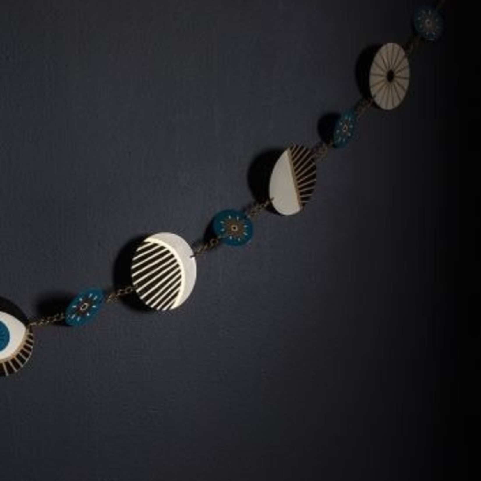 AD - Halloween Cosmic Metal Moon Phase Garland