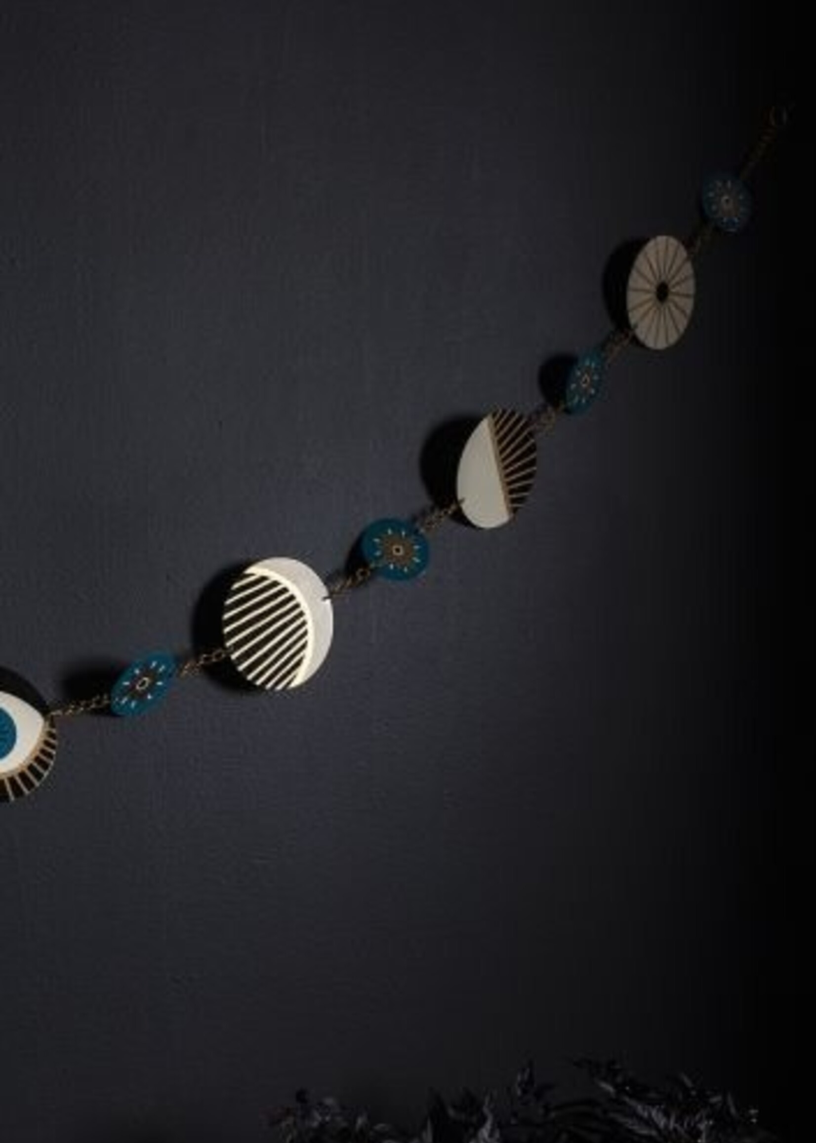 AD - Halloween Cosmic Metal Moon Phase Garland