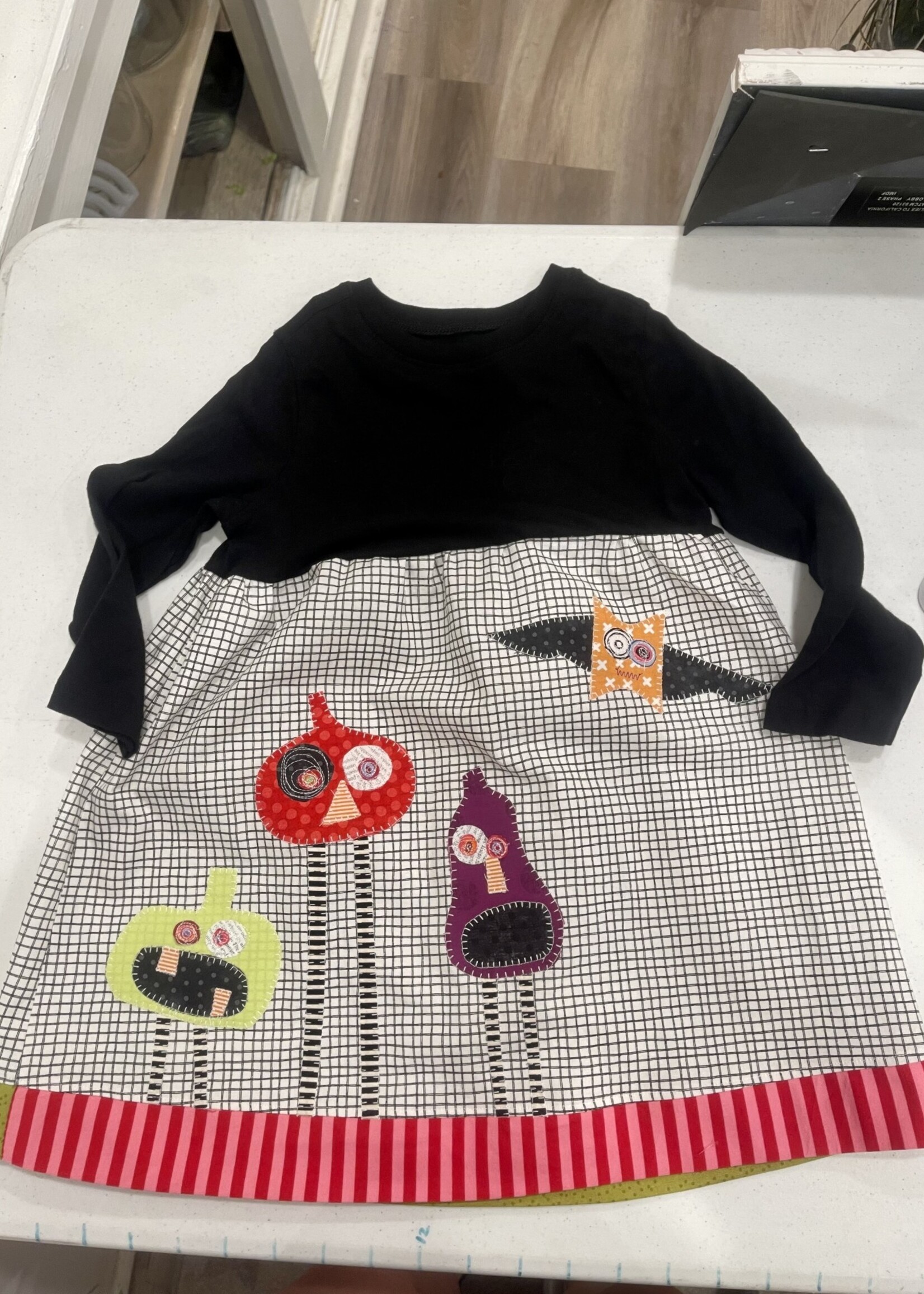 Periwinkle Halloween Fabric Collage OOAK Dress
