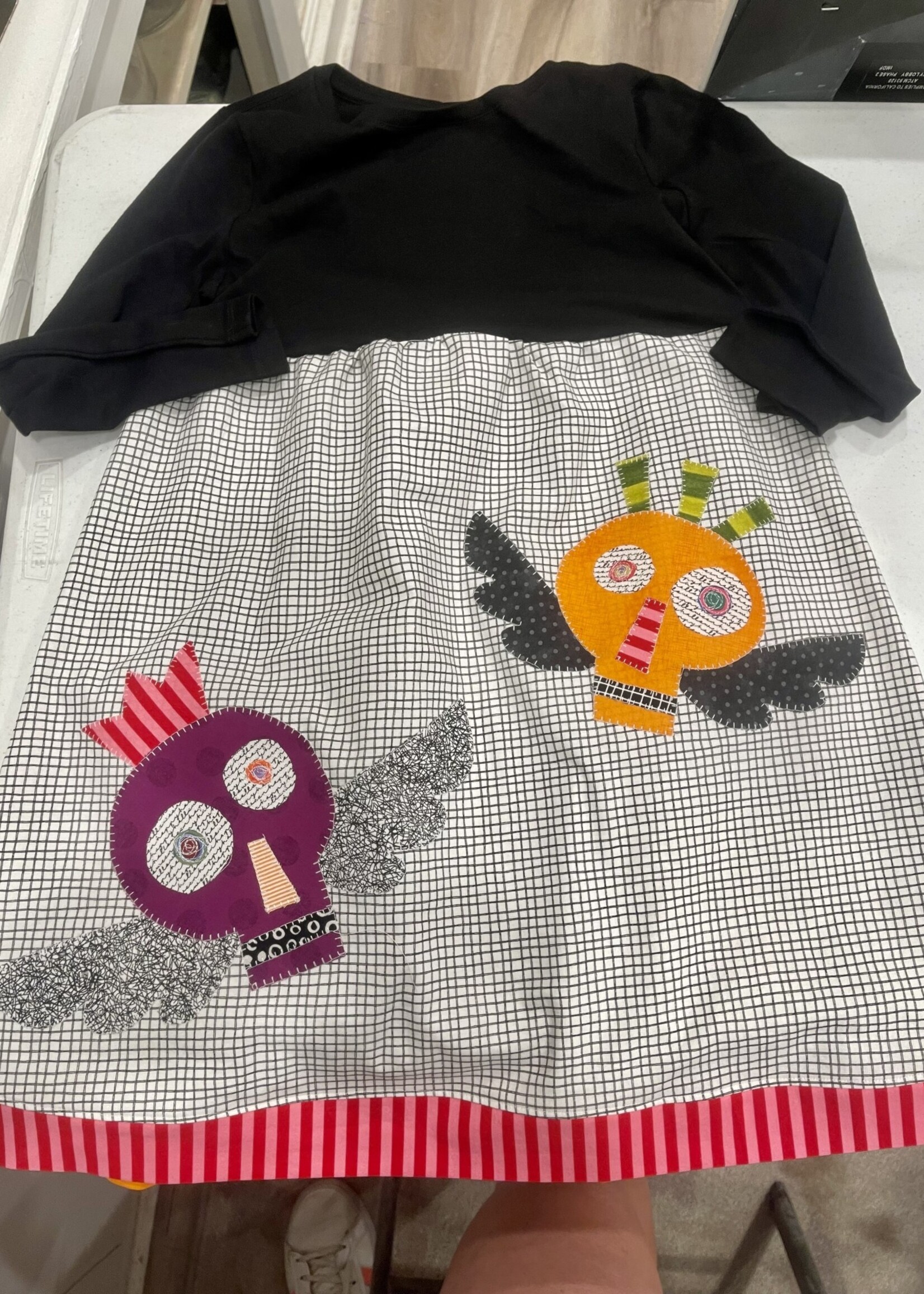 Periwinkle Halloween Fabric Collage OOAK Dress