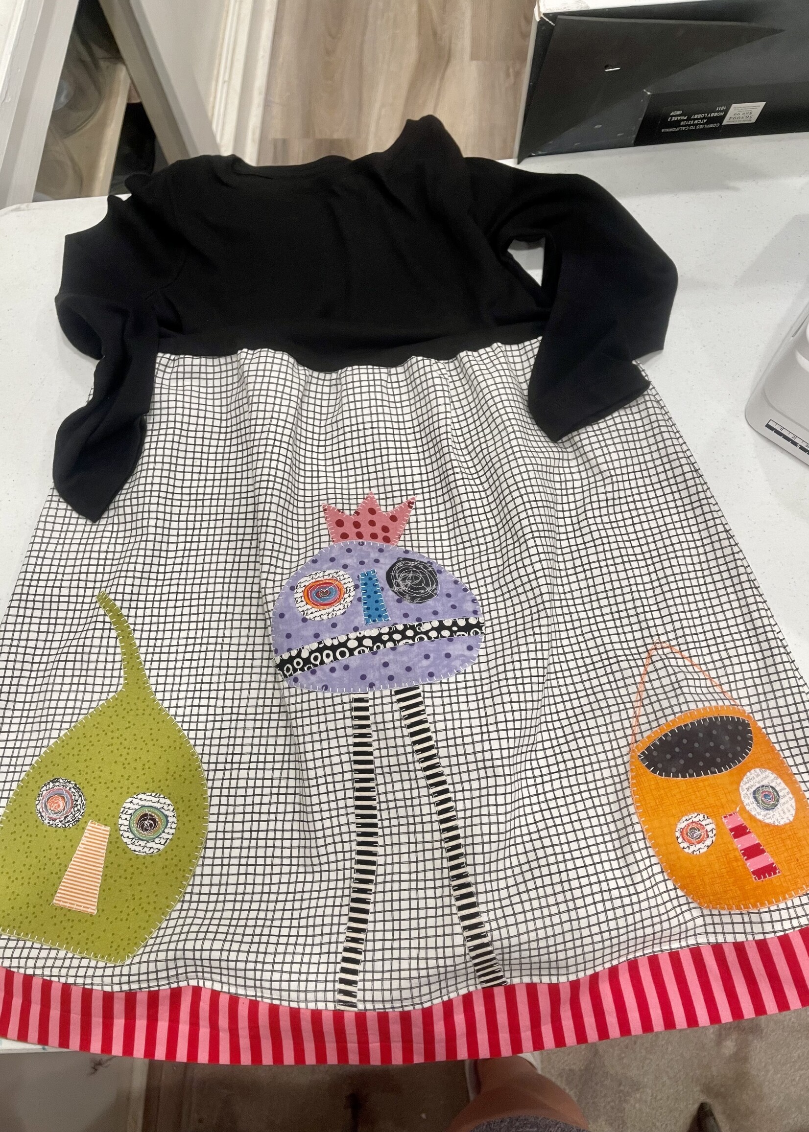 Periwinkle Halloween Fabric Collage OOAK Dress