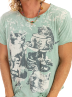 Magnolia Pearl Hours Are Roses Cat Collage Tee Top 1326 Menthe