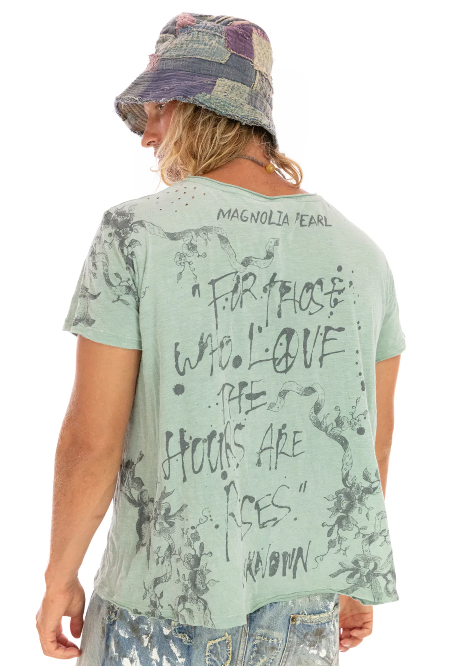 Magnolia Pearl Hours Are Roses Cat Collage Tee Top 1326 Menthe