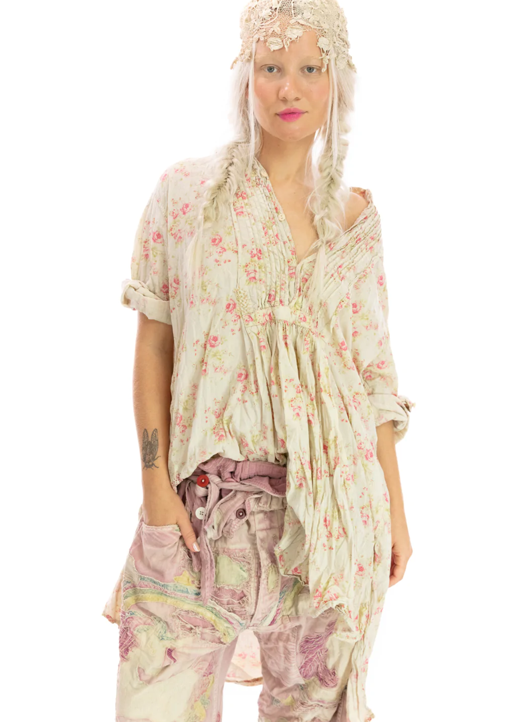 Magnolia Pearl Print Cordelia Night Shirt Top 1148 Lake Roses One Size