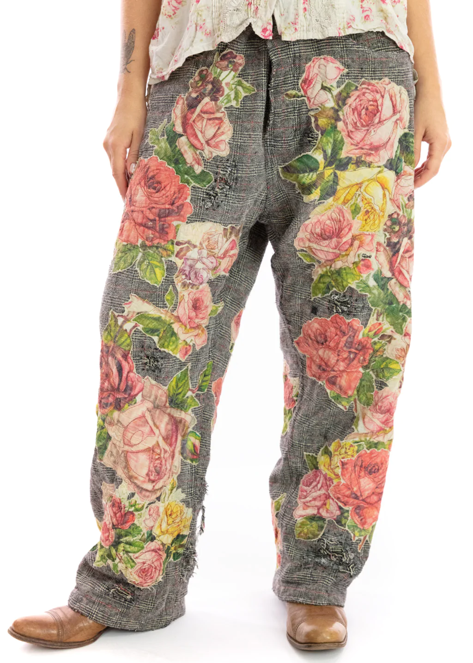 Magnolia Pearl Applique Flower Miner Pants 425 Riley