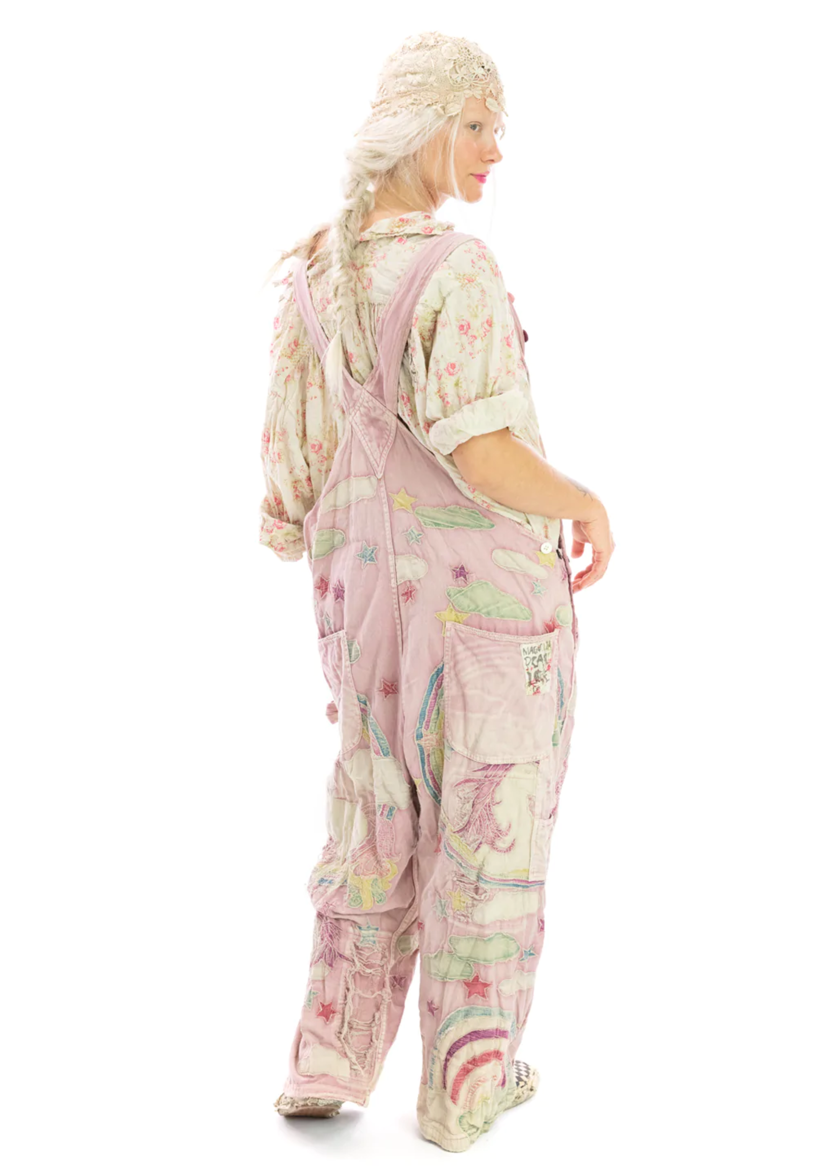 Magnolia Pearl Applique Unicorn Overalls 037 Fairytale