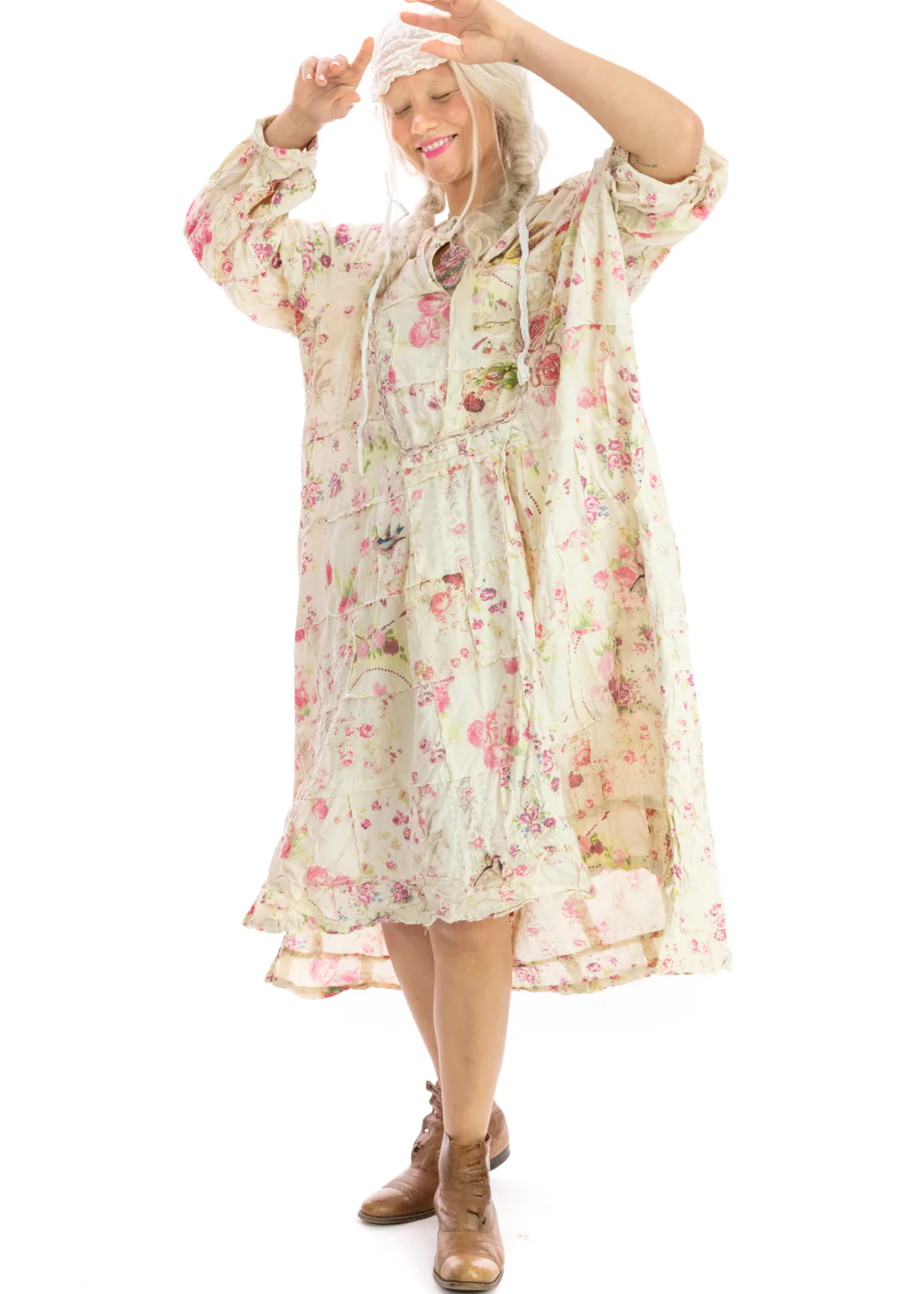 Magnolia Pearl Floral Patchwork Prairie Dress 865 Starling Rose