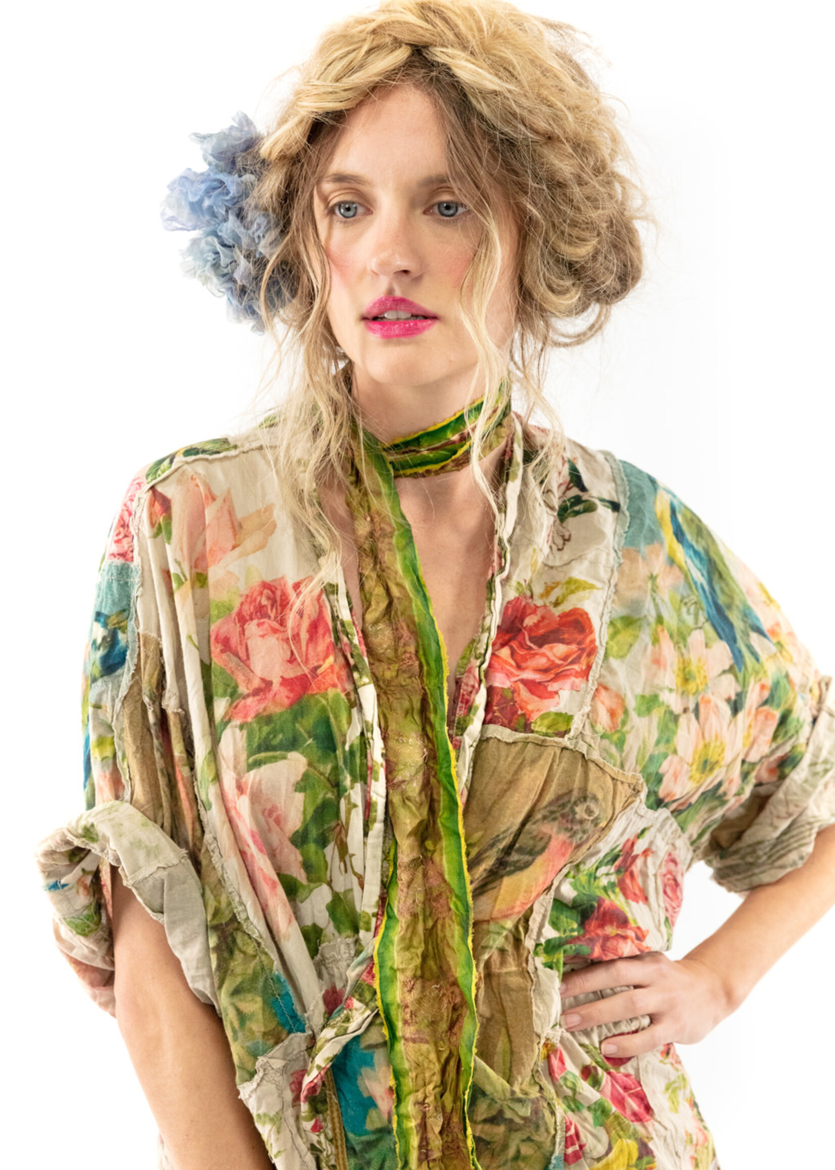 Magnolia Pearl Patchwork Bird Vijji Kimono Jacket 676 Florere