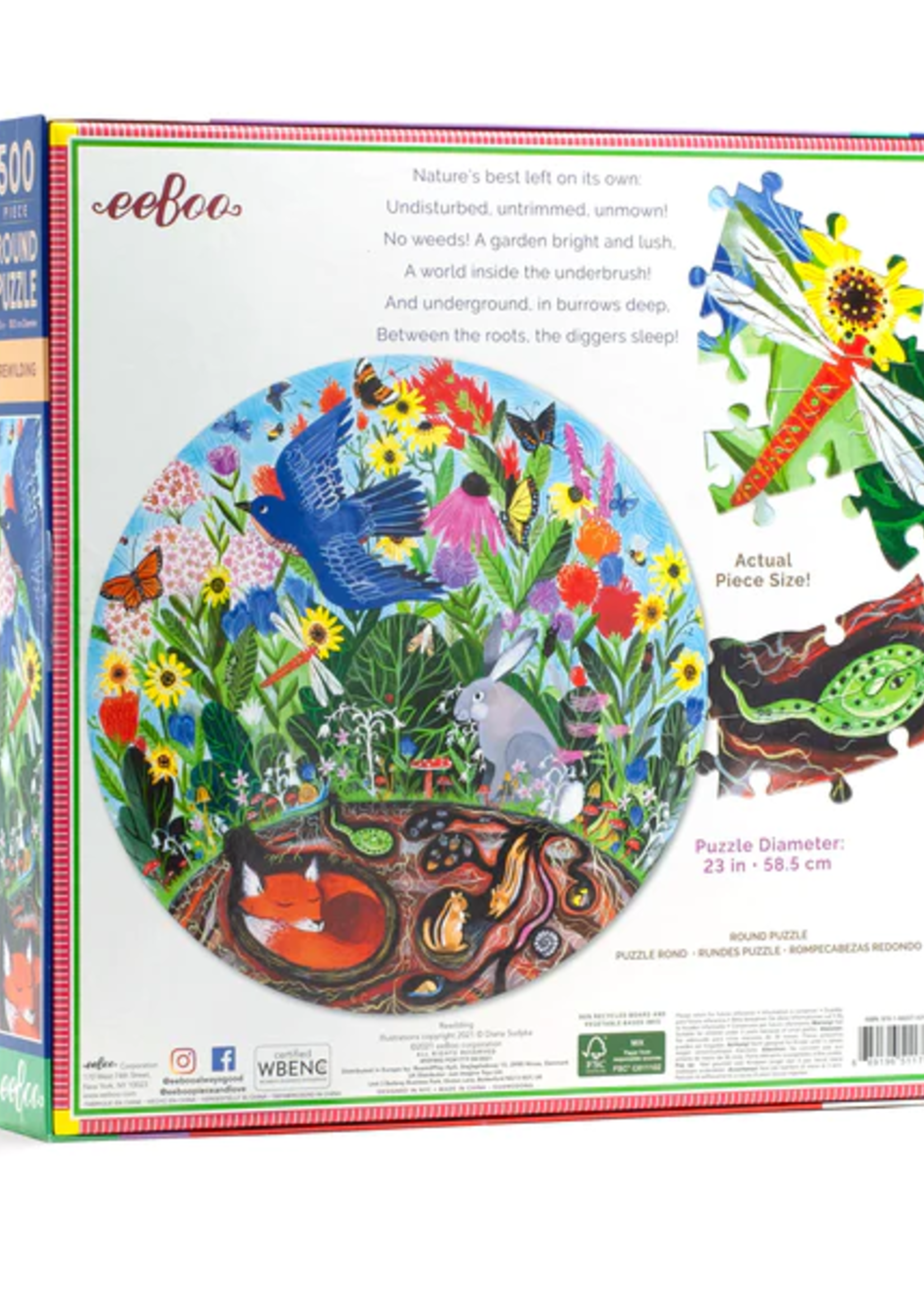 eeBoo Rewilding Round 500pc puzzle