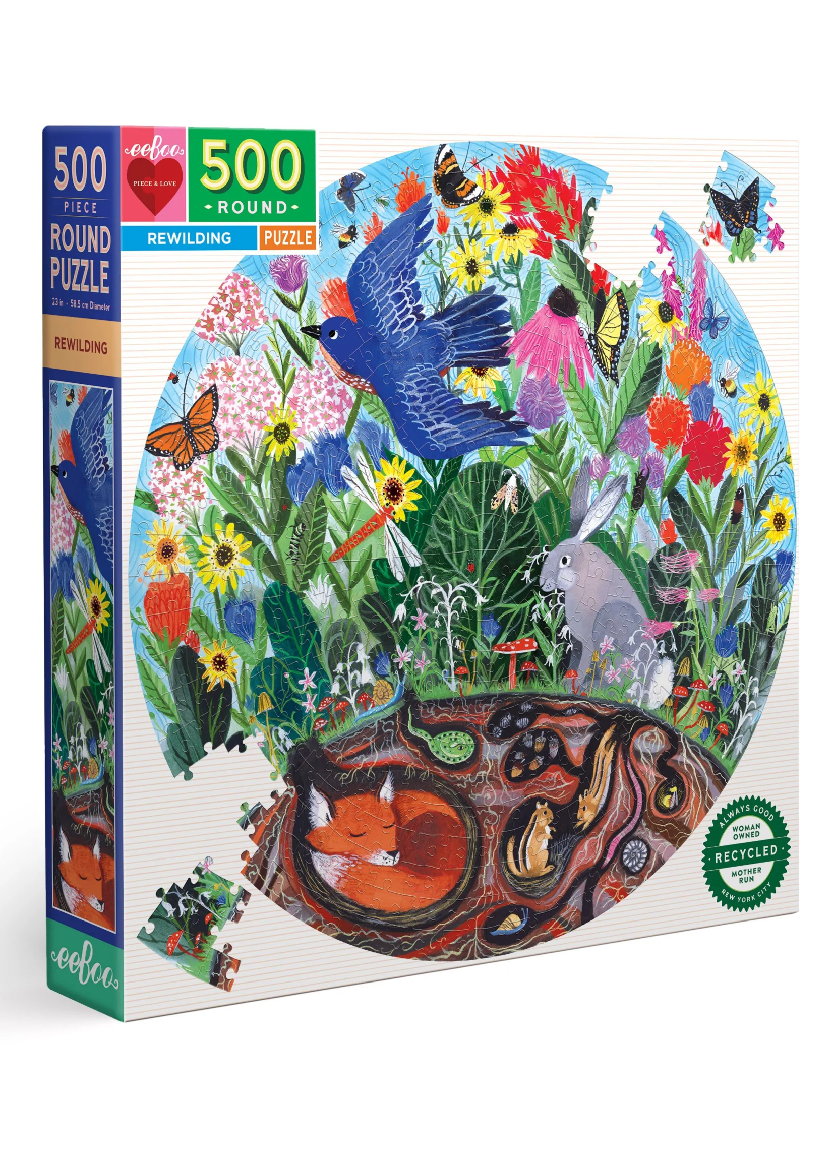 eeBoo Rewilding Round 500pc puzzle