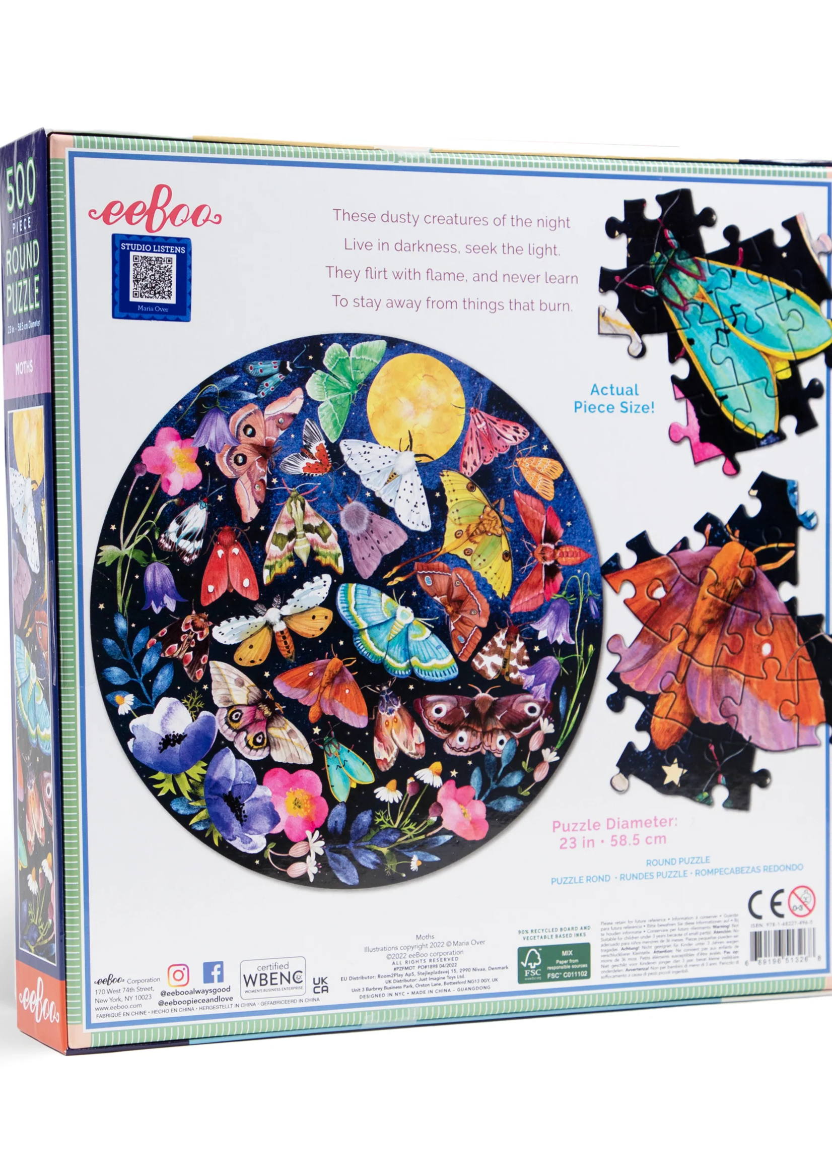 Moths Round 500pc puzzle