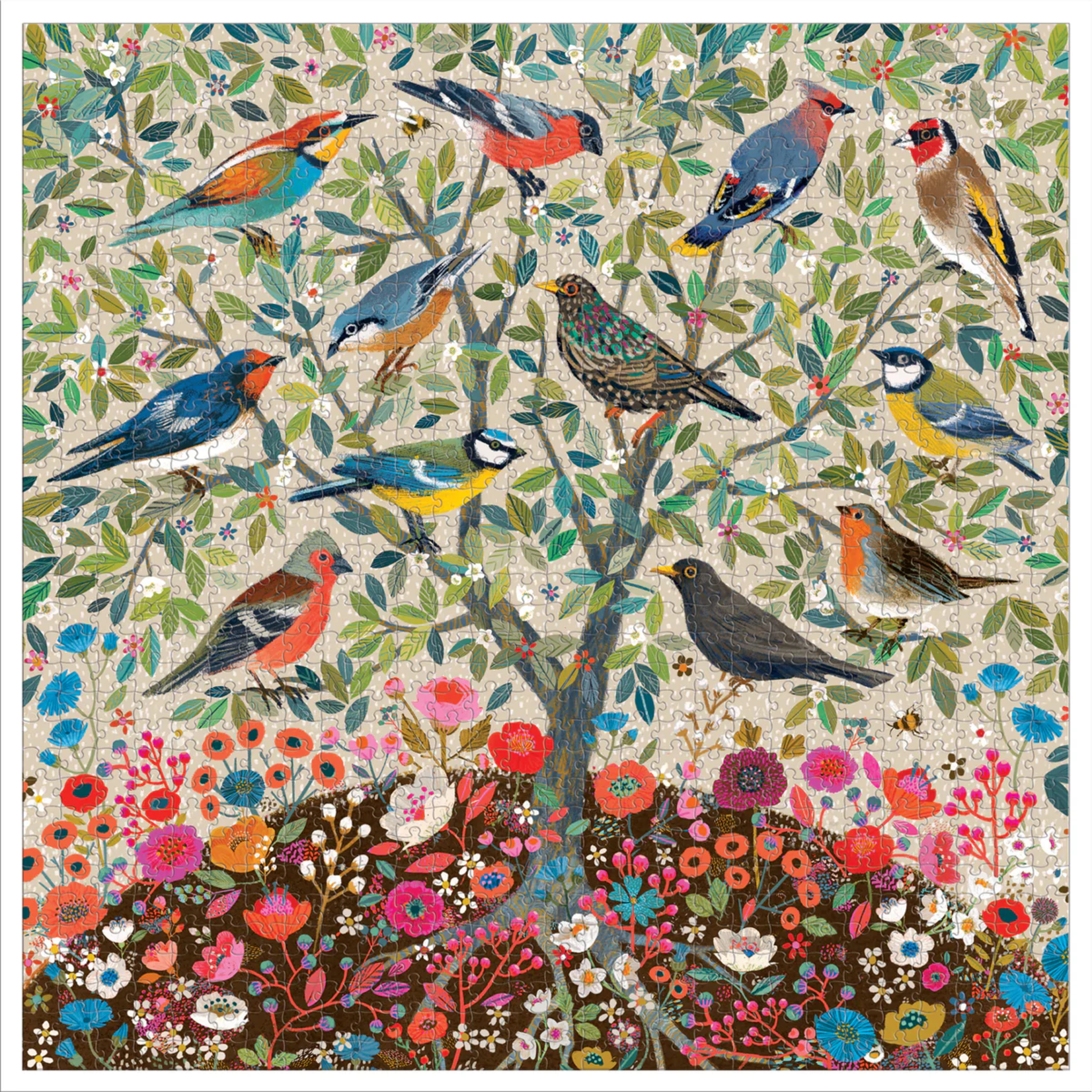 eeBoo Song Birds 1000pc puzzle