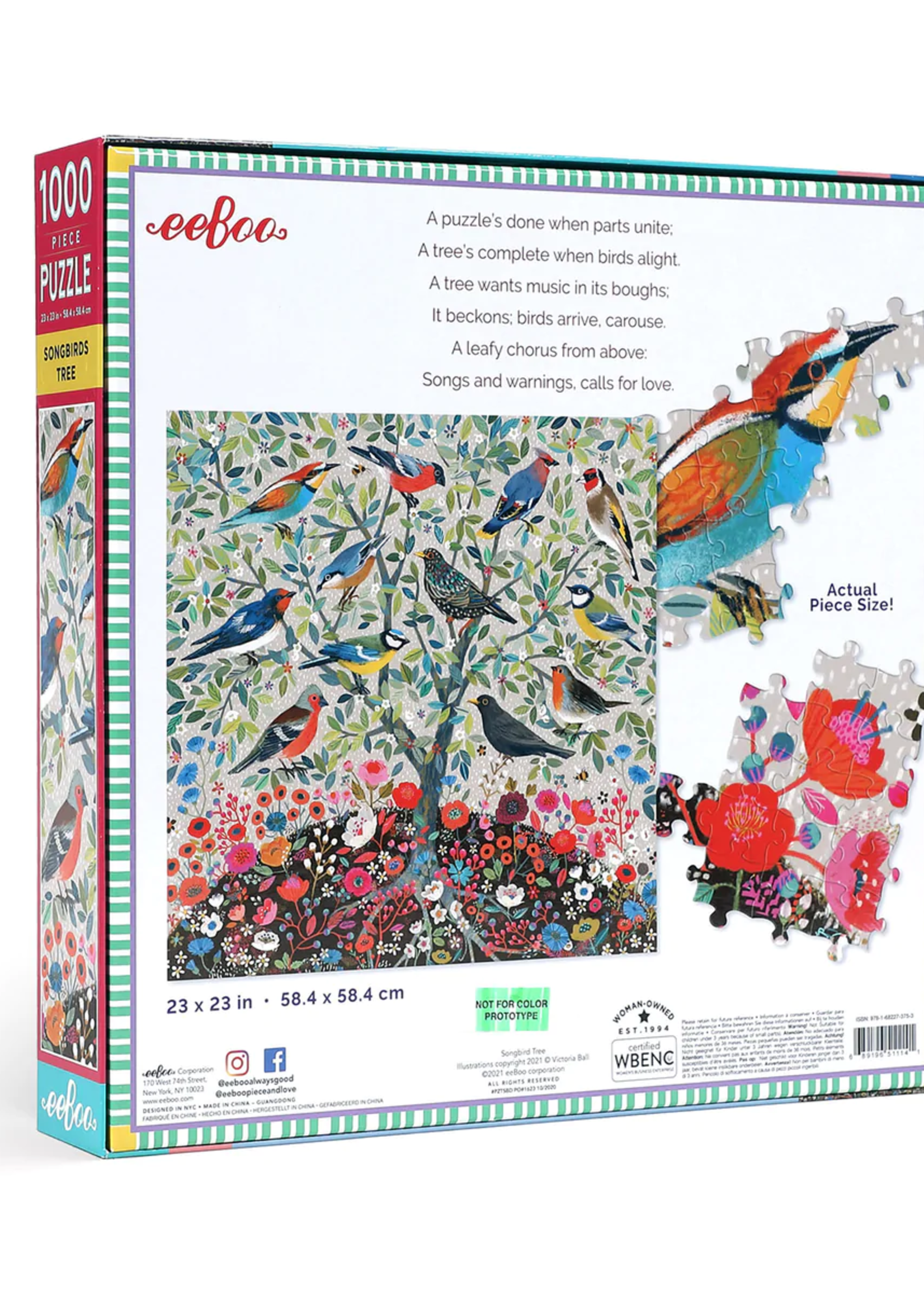 eeBoo Song Birds 1000pc puzzle
