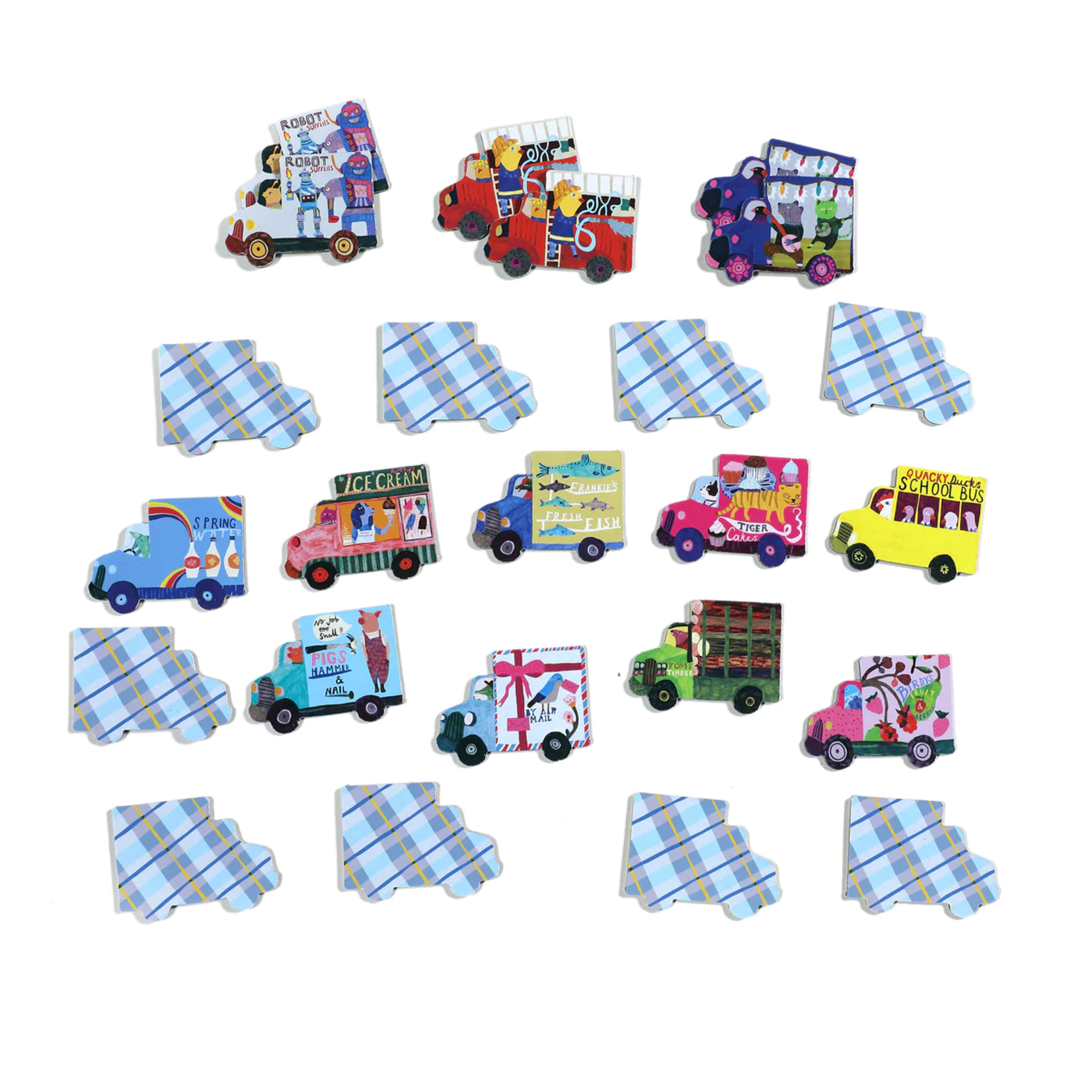 eeBoo Trucks & Bus Matching Game