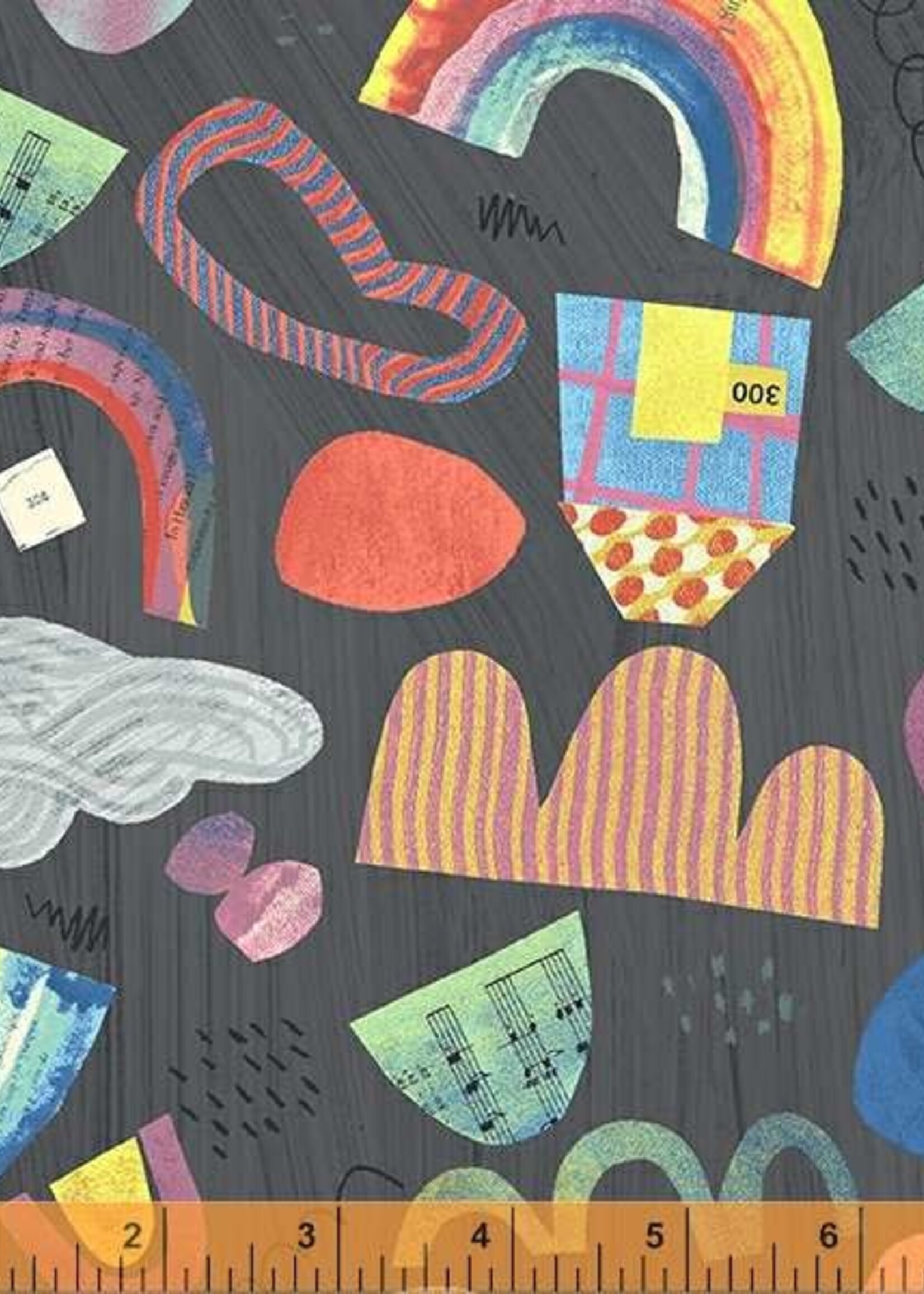 Carrie Bloomston Windham Fabrics Carrie Bloomston Happy Mixtape Charcoal