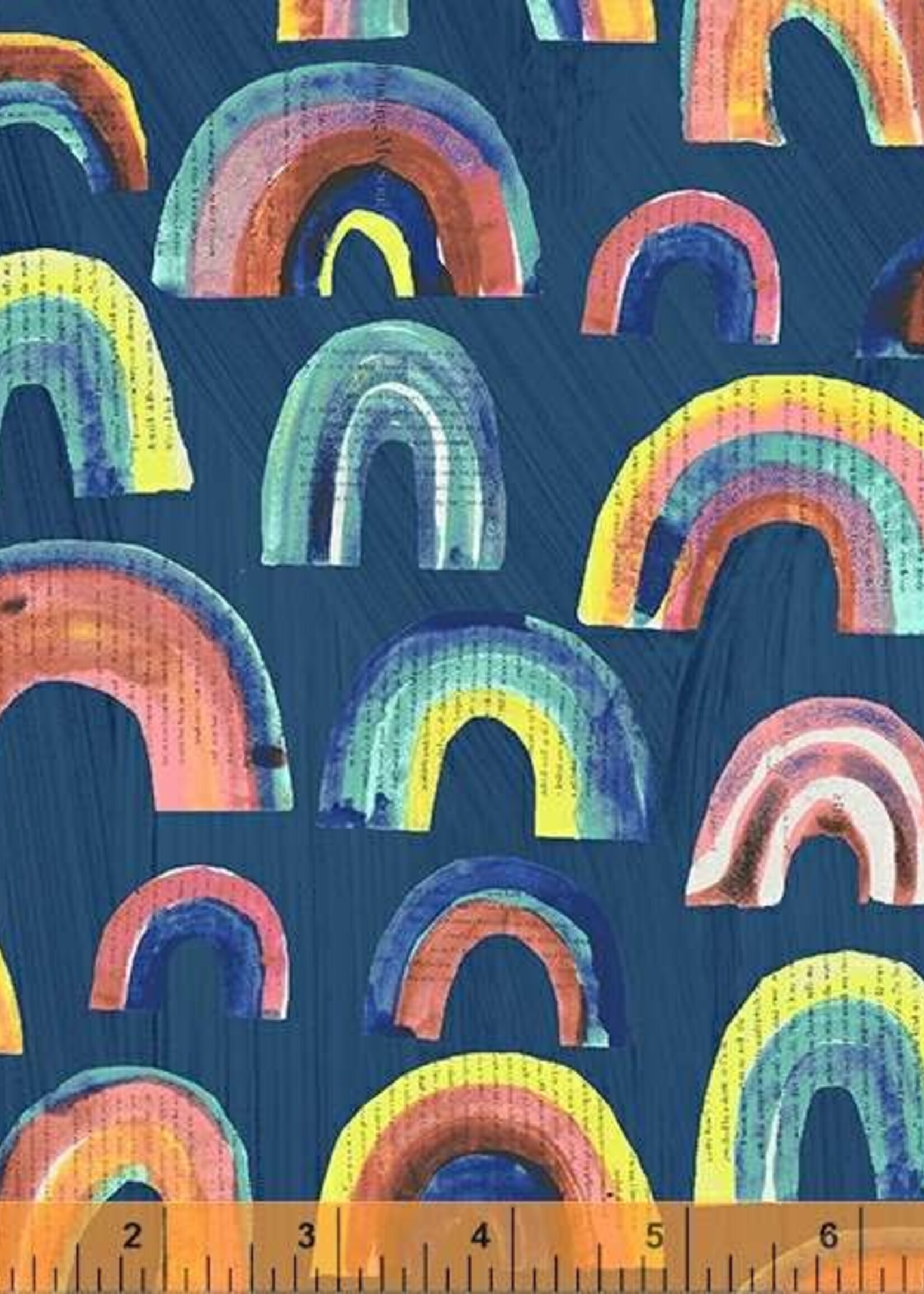 Windham Fabrics Carrie Bloomston Happy Rainbows Indigo