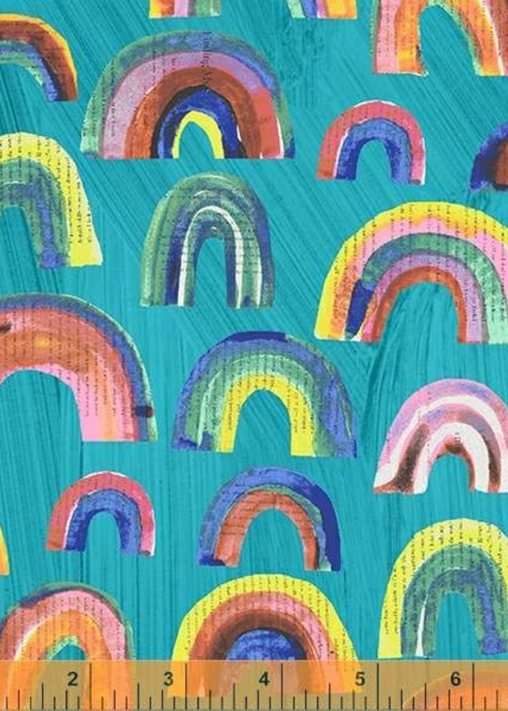 Windham Fabrics Carrie Bloomston Happy Rainbows Turquoise