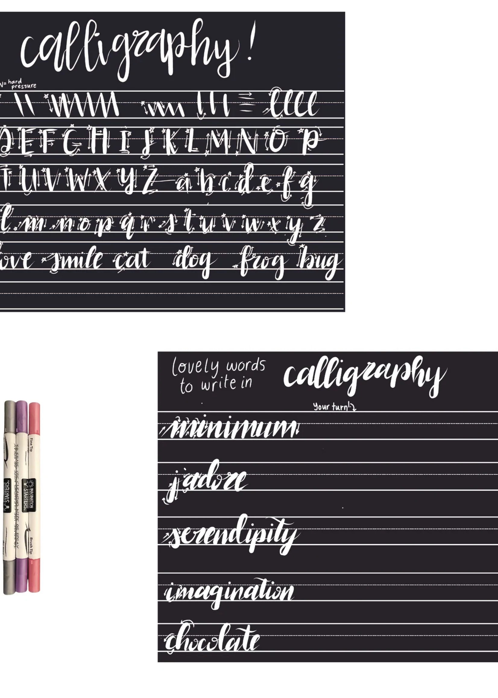 Imagination Starters Calligraphy Set with 3 markers
