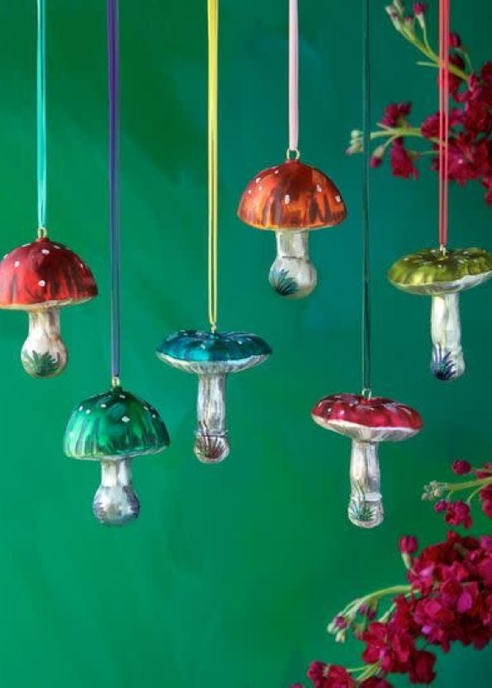 Nathalie Lete Nathalie Lete Mushroom Ornaments 3.25"