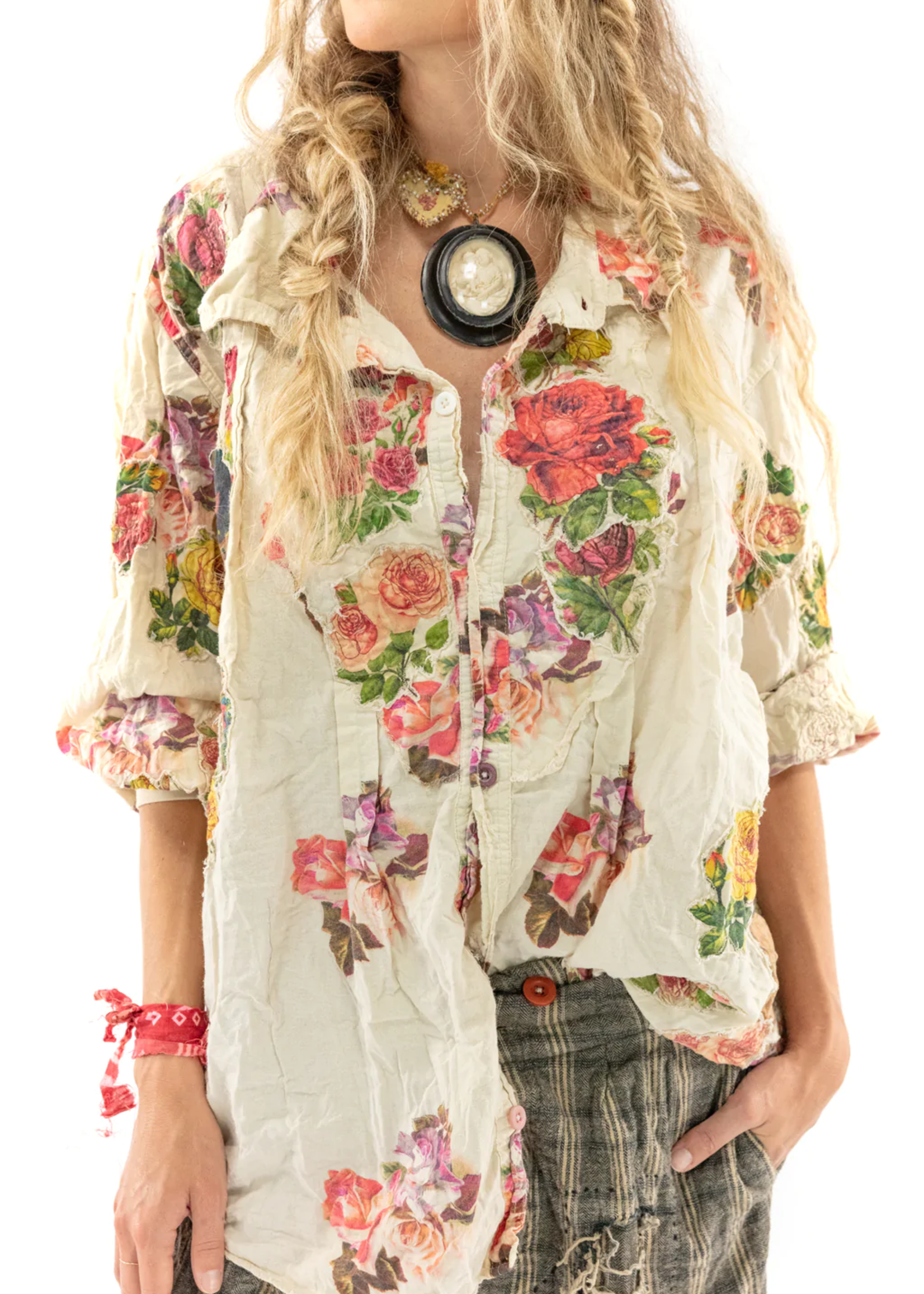 Magnolia Pearl Applique Freydis Shirt Top 1209 Moonlight