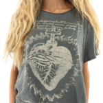 Magnolia Pearl Faithful Heart Tee Top 947 Ozzy One Size