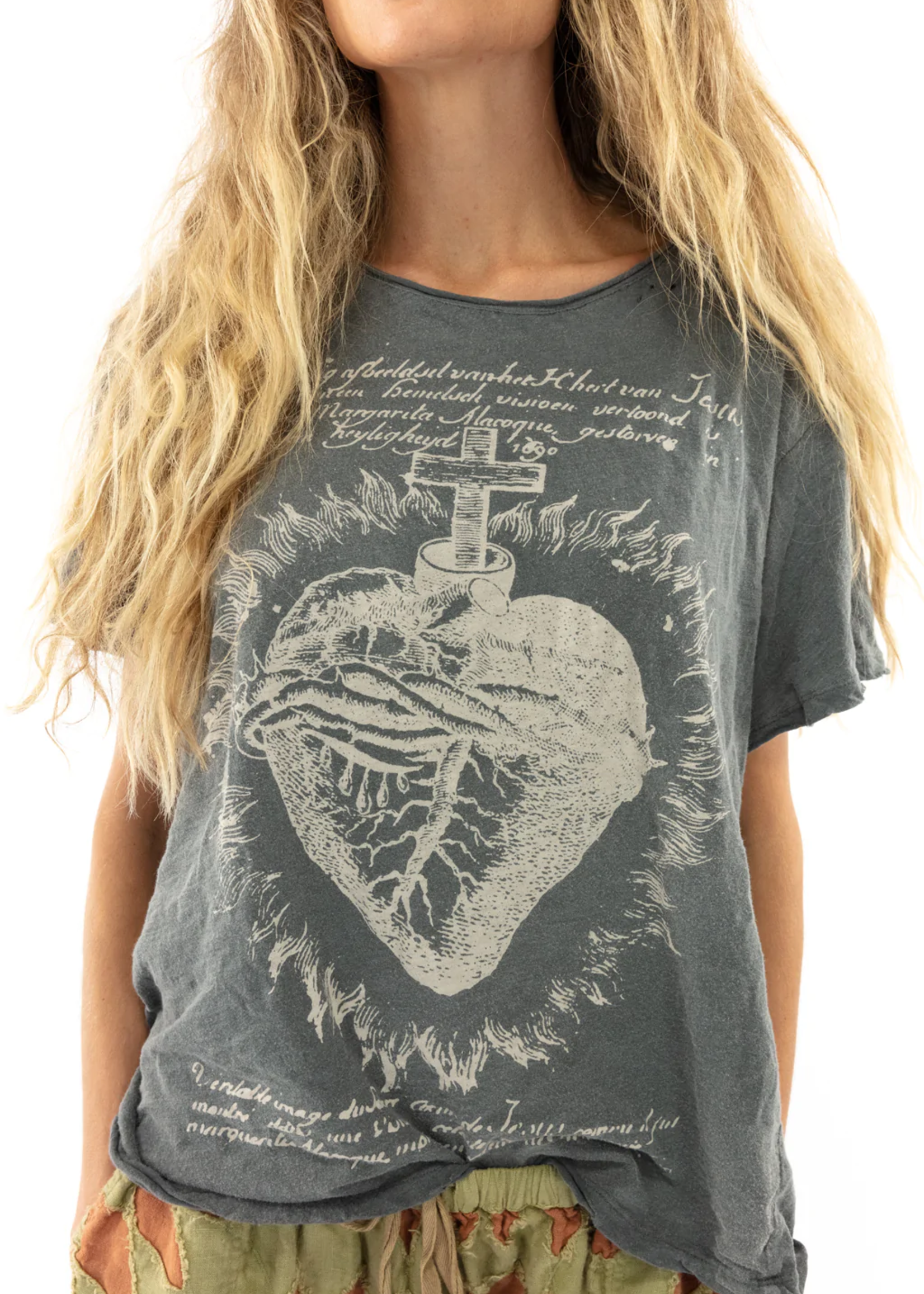 Magnolia Pearl Faithful Heart Tee Top 947 Ozzy One Size