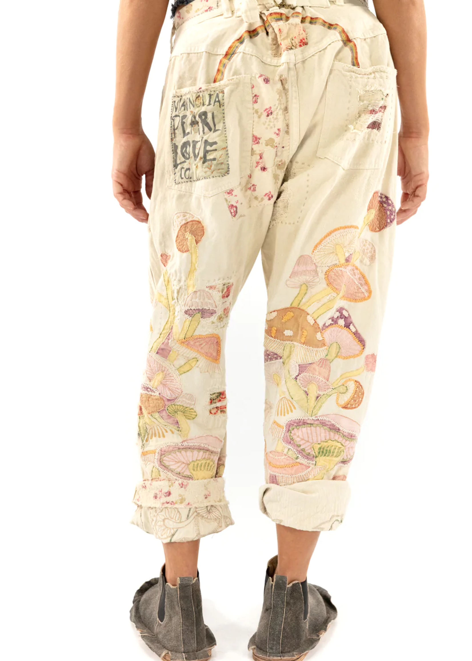 Magnolia Pearl Mushroom Embr Miner Denims Pants 310 Moonlight